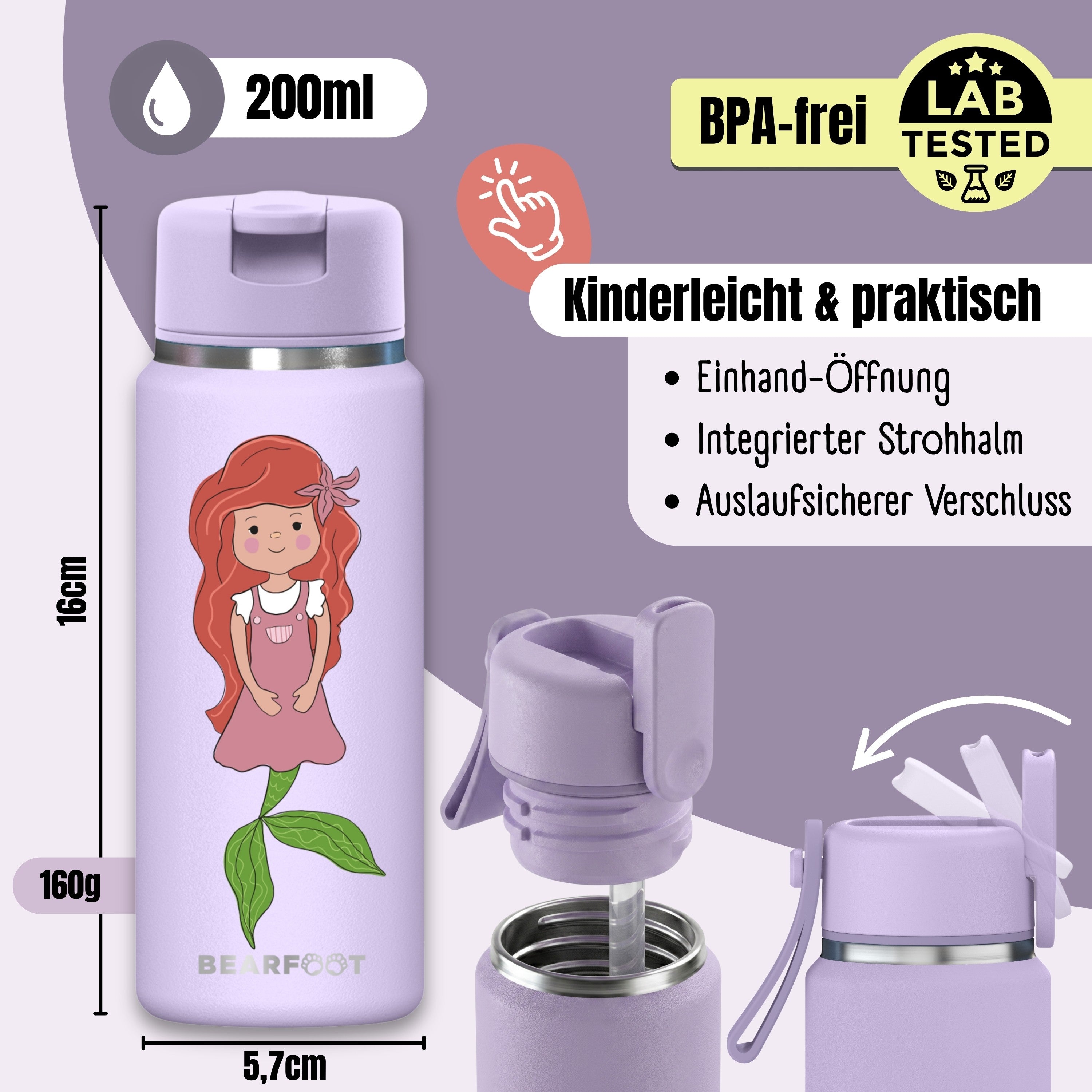 bearfoot-isolierflaschen-tiny-thermo-meerjungfrau-200-ml-edelstahl image 4