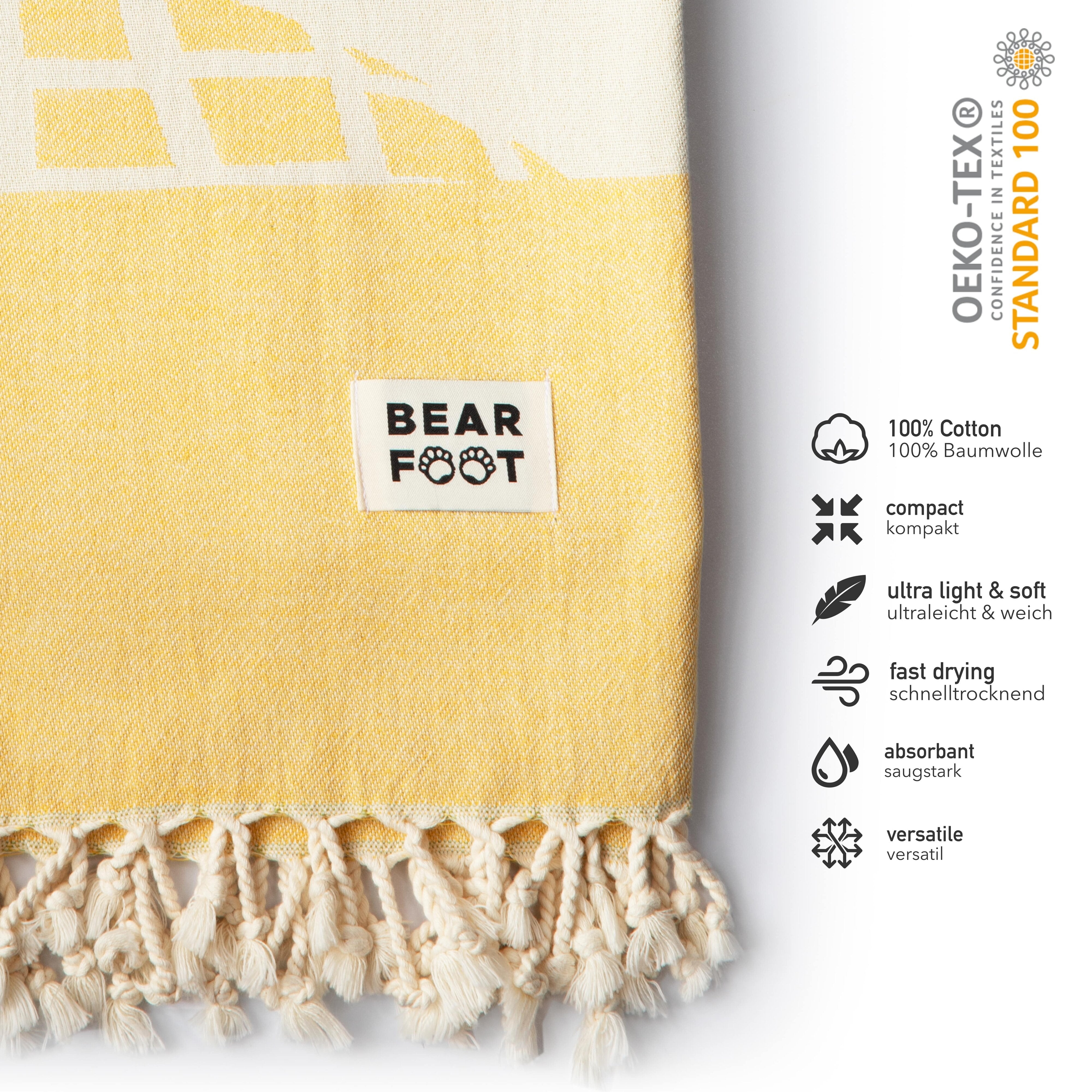 bearfoot-strandtuch-pineapple-yellow-hamamtuch-baumwolle image 2