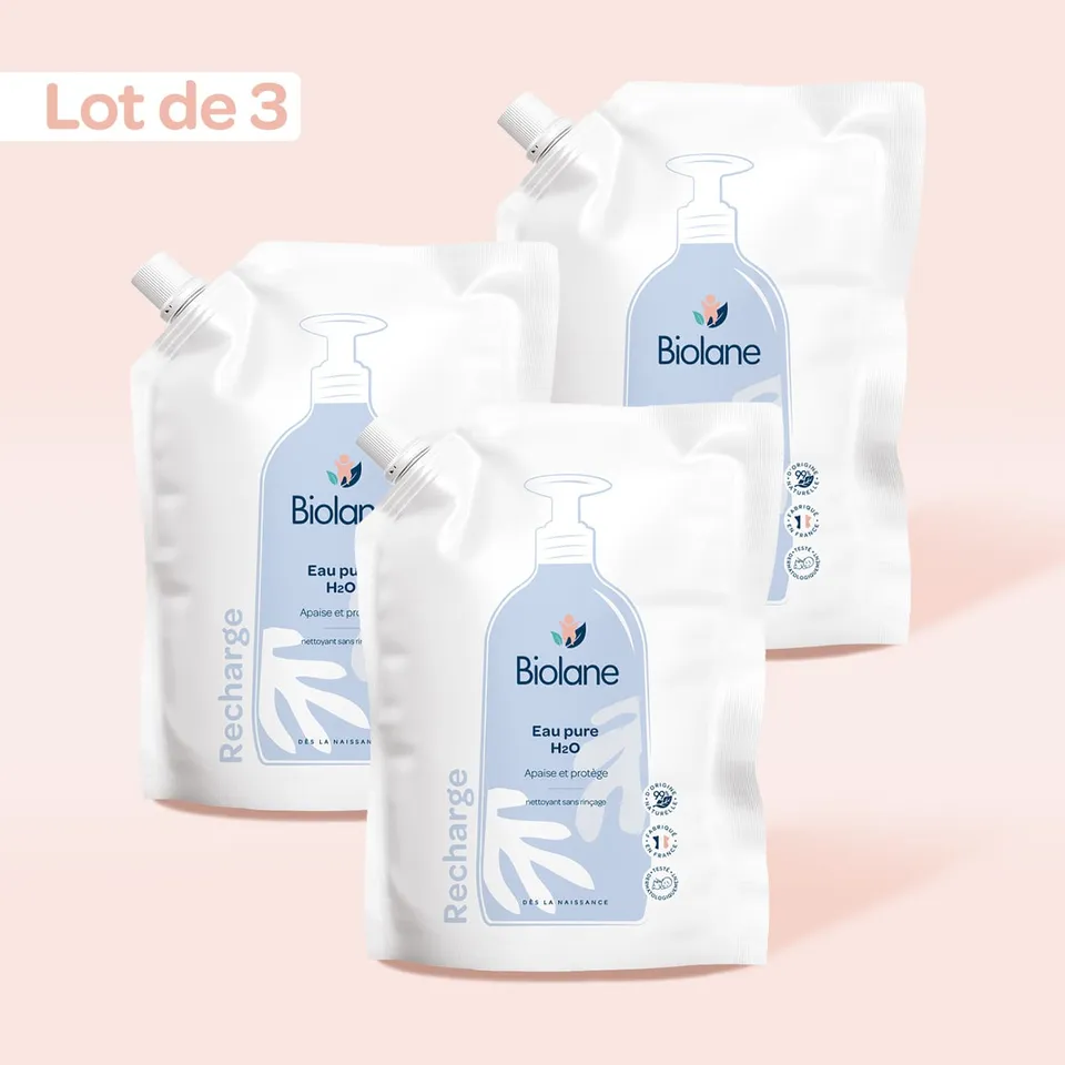 biolane-eau-pure-h2o-reinigungswasser-3er-nachf-llpack image 1