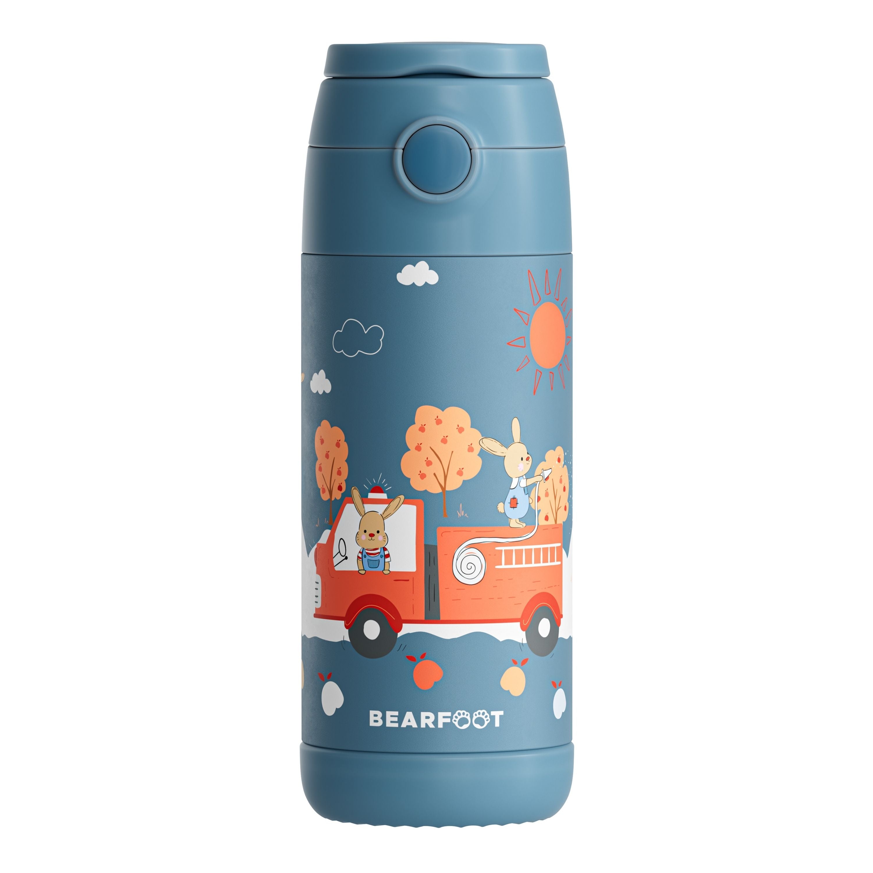 bearfoot-thermo-trinkflasche-feuerwehr-hase-blau-350ml image 3