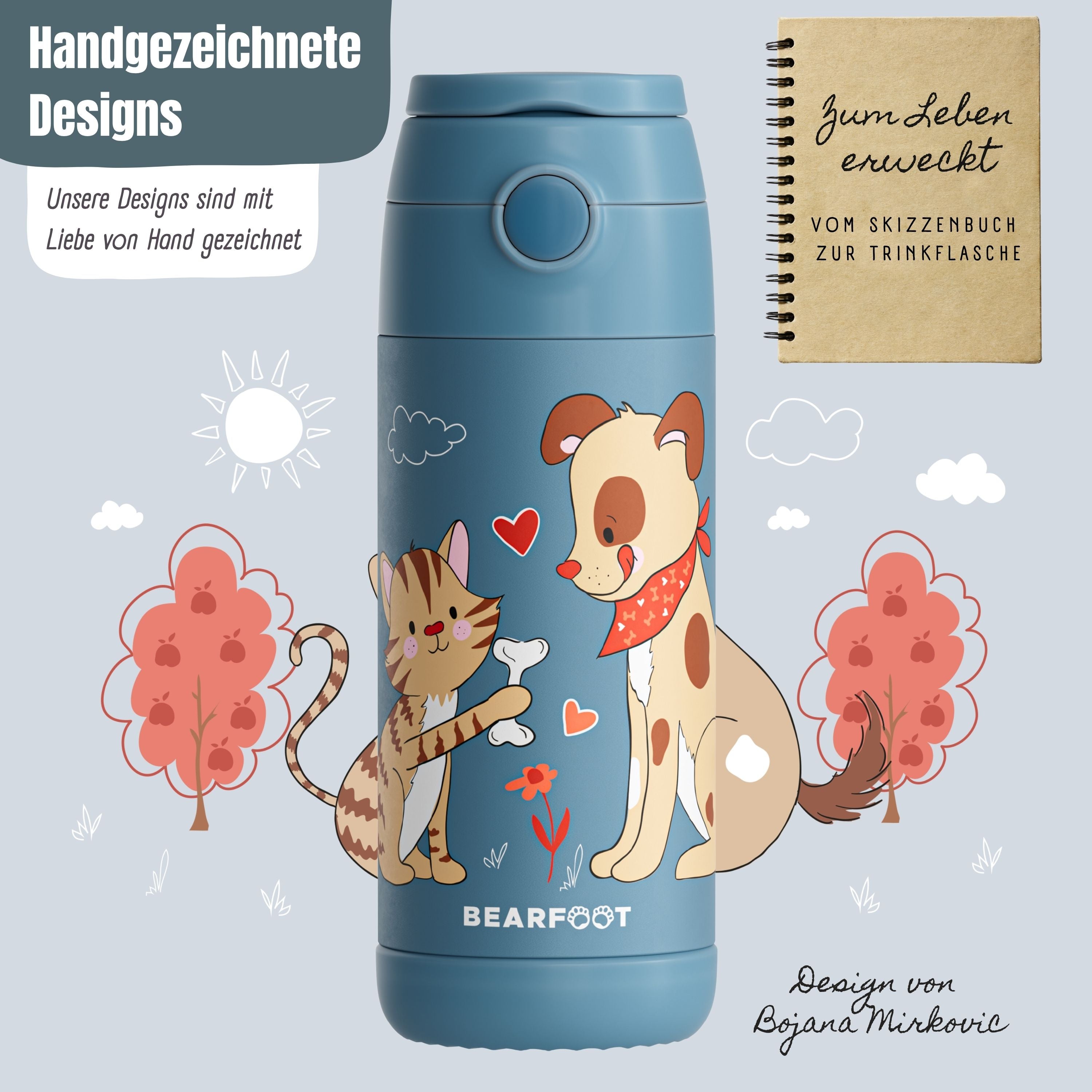 bearfoot-isolierflasche-hund-katze-blau-thermo-350ml image 4