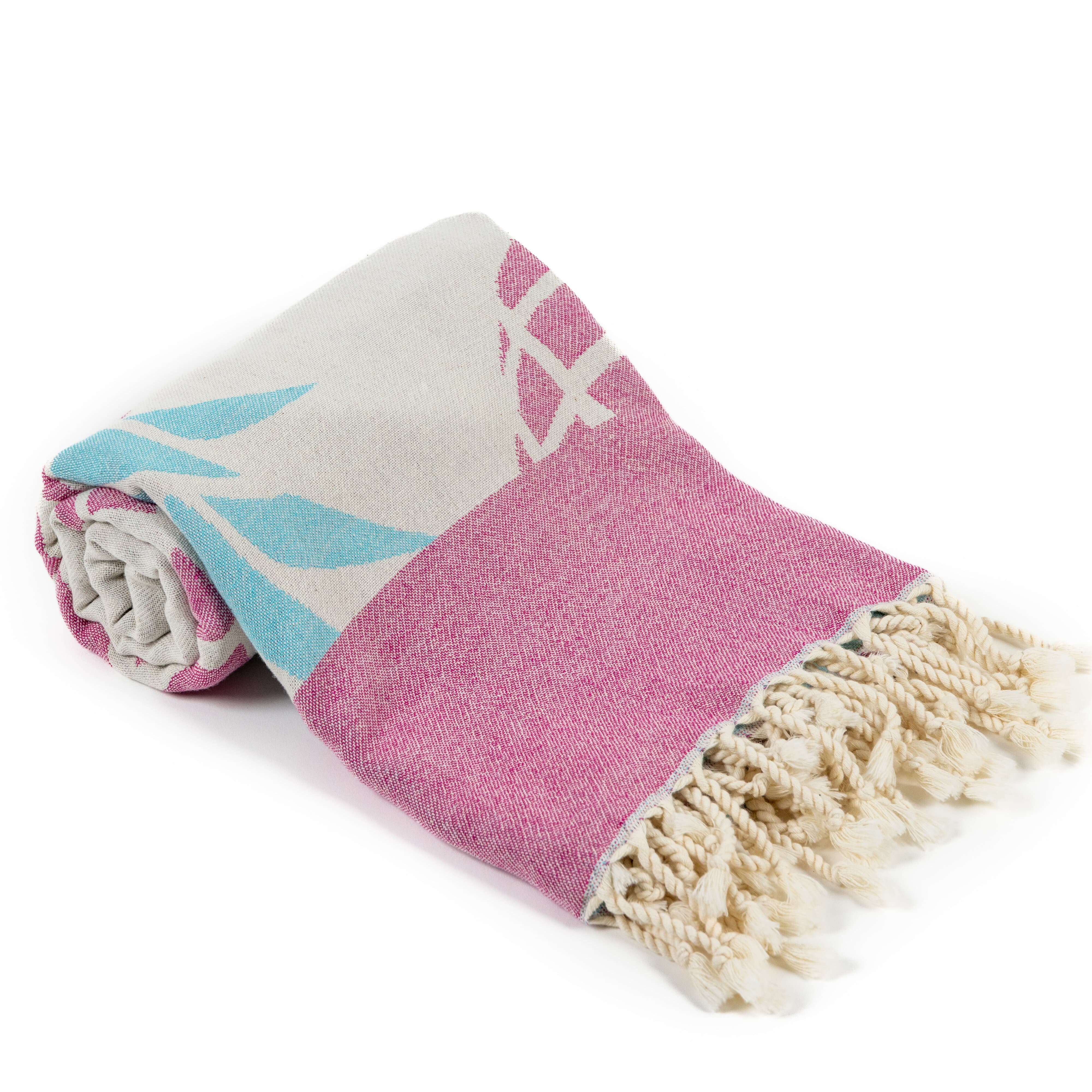 bearfoot-strandtuch-pineapple-pink-100-baumwolle-hamamtuch image 6