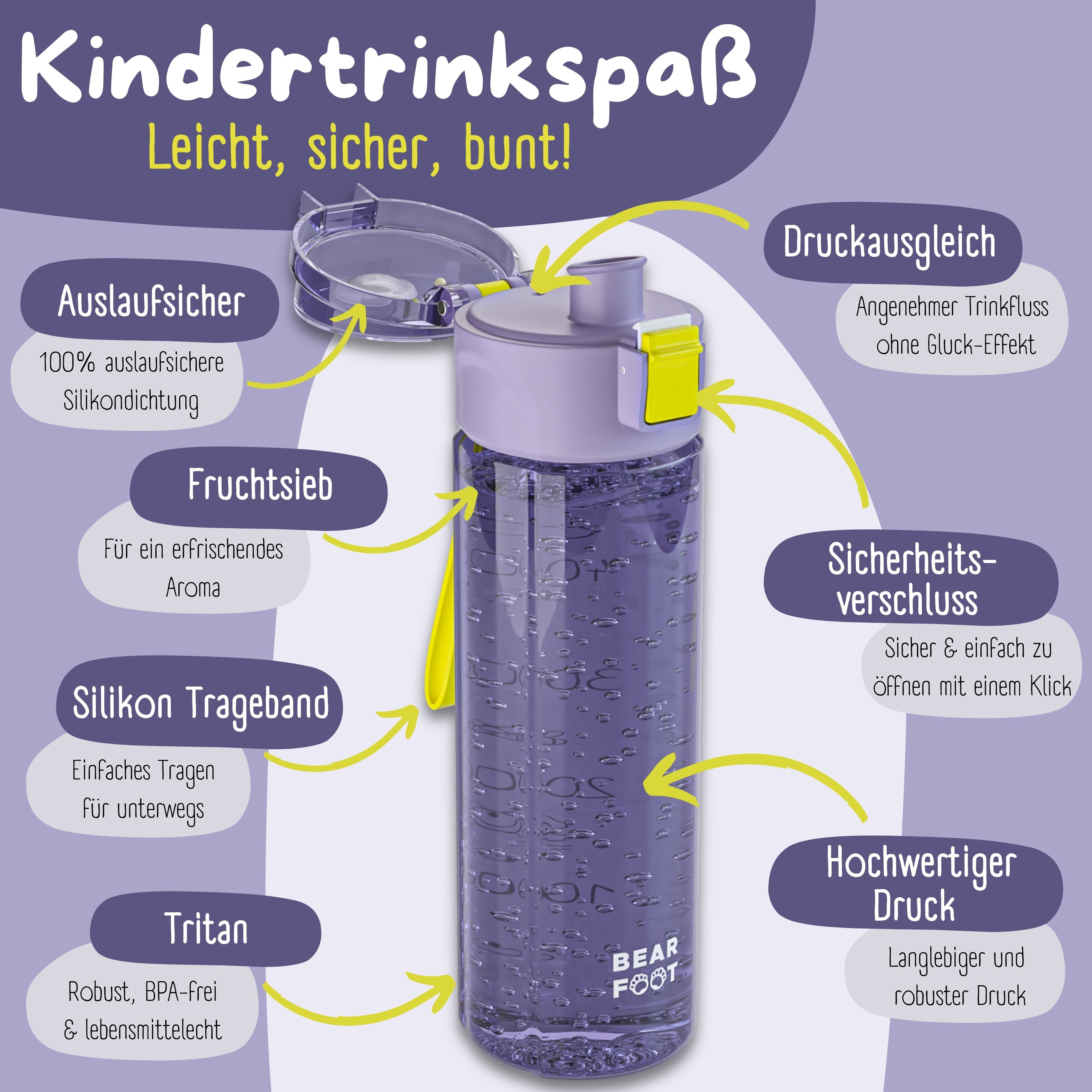 bearfoot-trinkflaschen-kinderflasche-logo-lila-500ml-bpa-frei image 5
