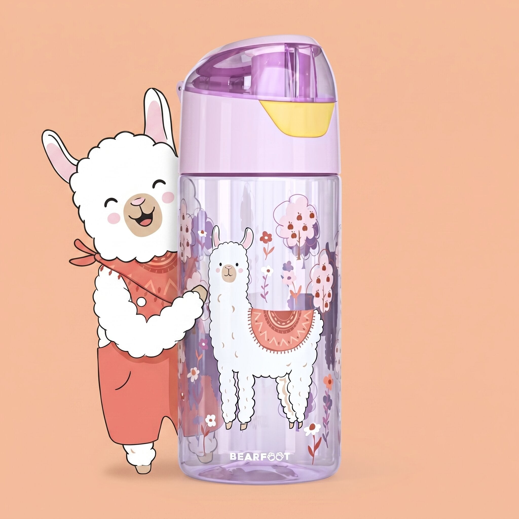 bearfoot-trinkflaschen-kindertrinkflasche-lama-450-ml-bpa-frei image 1