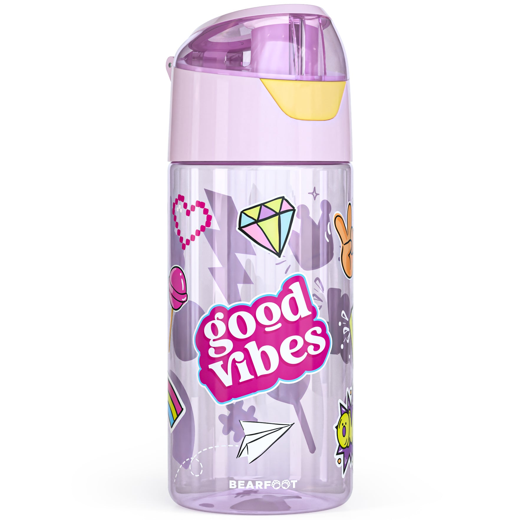 bearfoot-trinkflaschen-sticker-450ml-trinkflasche-lila-bpa-frei image 1