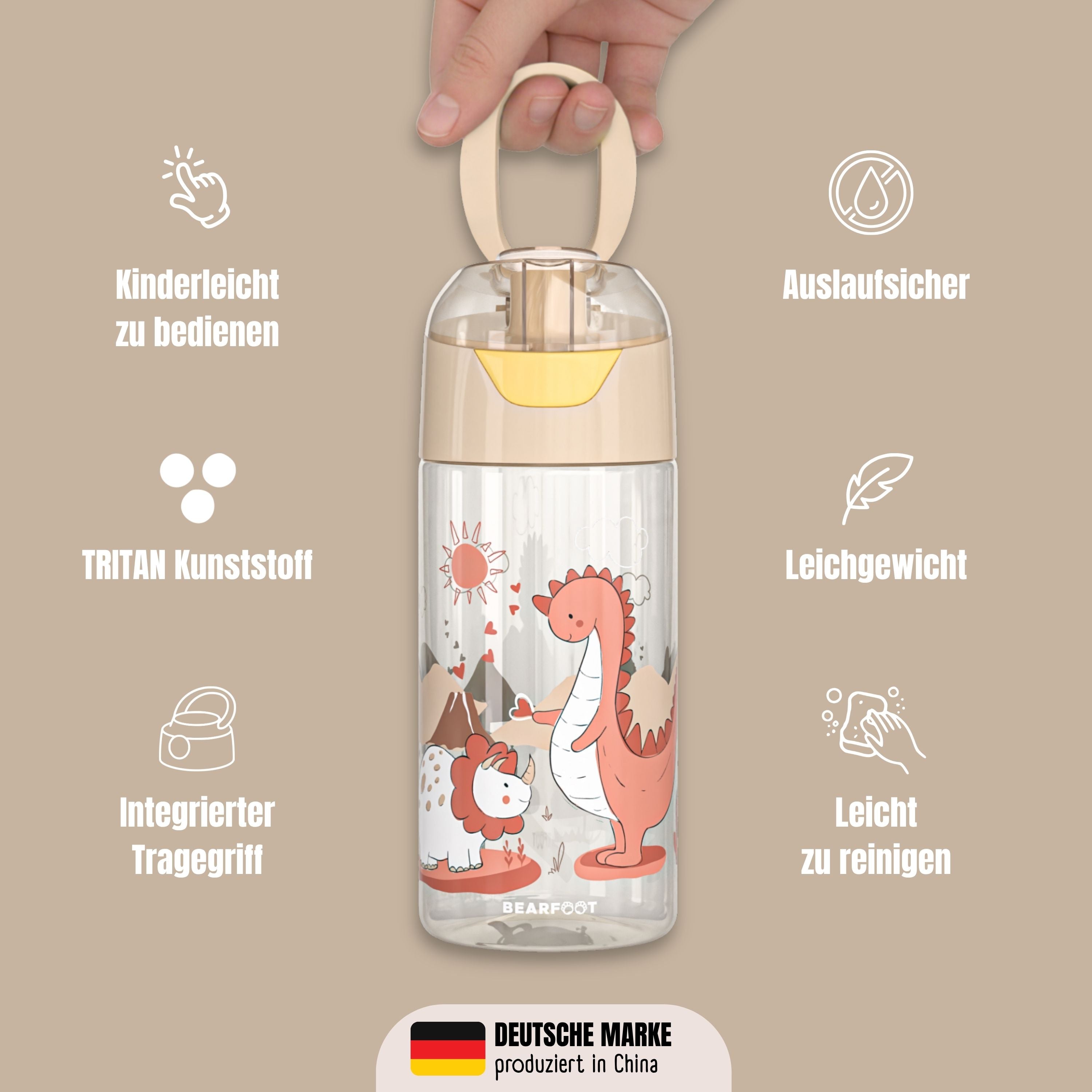 bearfoot-trinkflaschen-trinkflasche-kinder-dino-450-ml-bpa-frei image 6