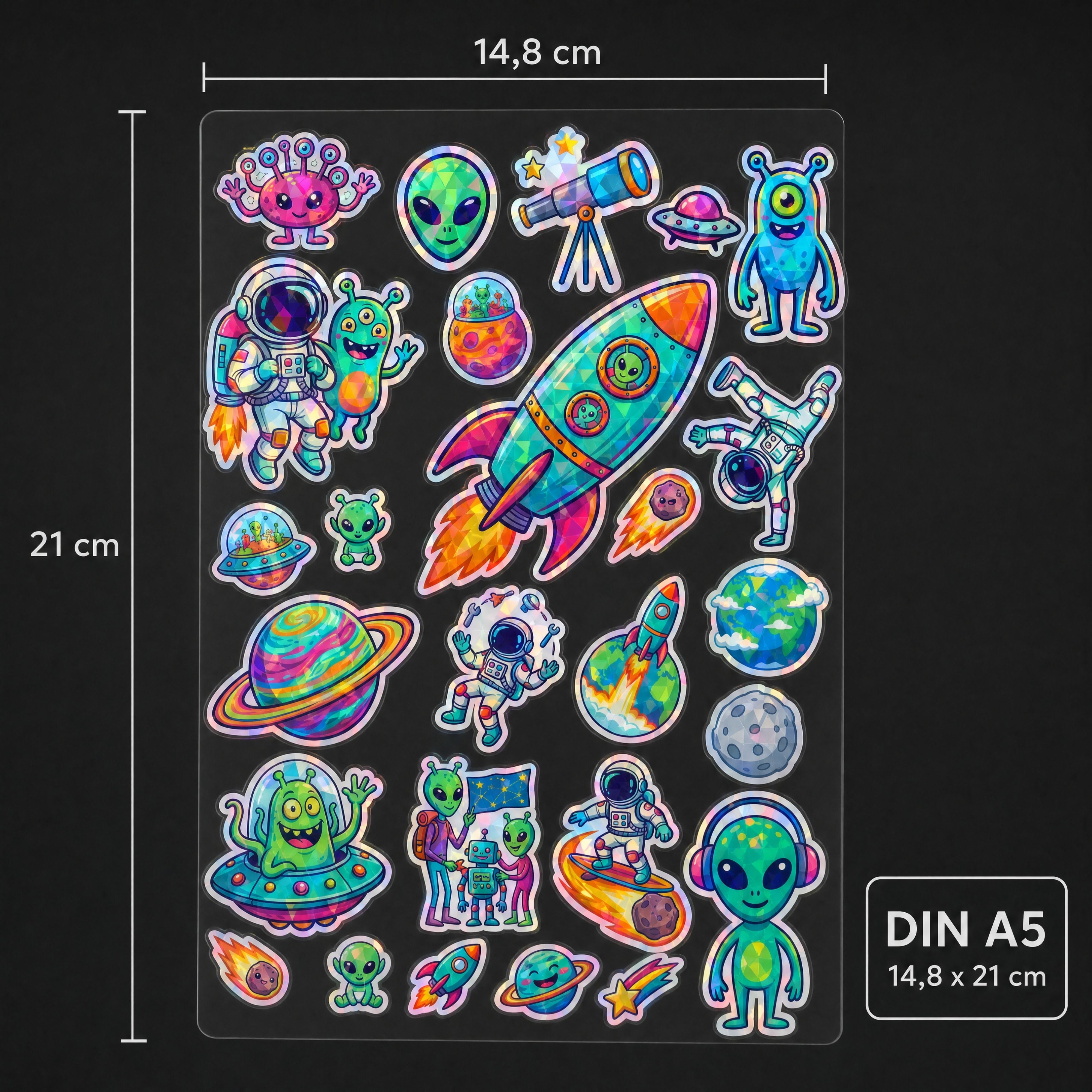 bearfoot-premium-sticker-space-aufkleber-din-a5-holografisch image 5