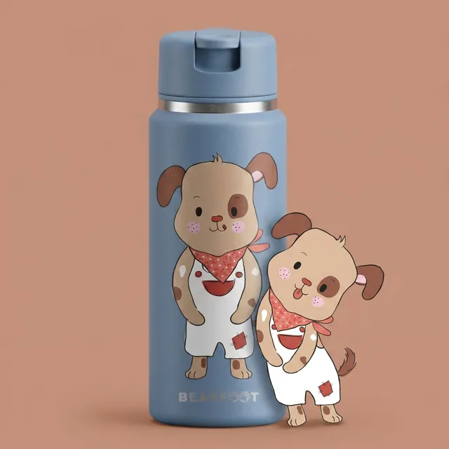 bearfoot-tiny-thermo-trinkflasche-edelstahl-hund-blau-200ml image 1