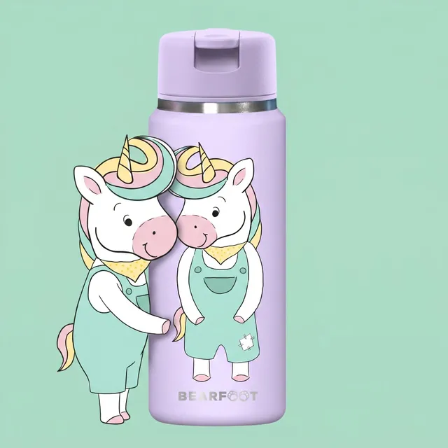 bearfoot-tiny-thermo-trinkflasche-edelstahl-einhorn-200ml-kinder image 1