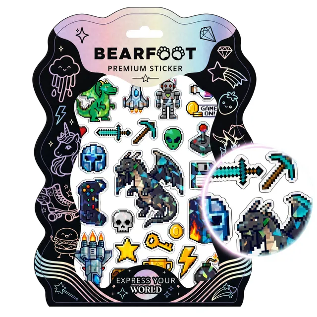 bearfoot-accessoires-premium-sticker-game-holografisch-din-a5 image 1
