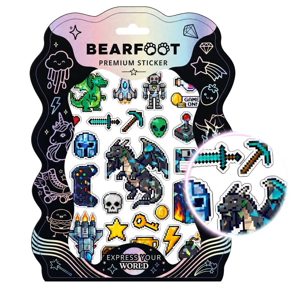 bearfoot-accessoires-premium-sticker-game-holografisch-din-a5 image 1
