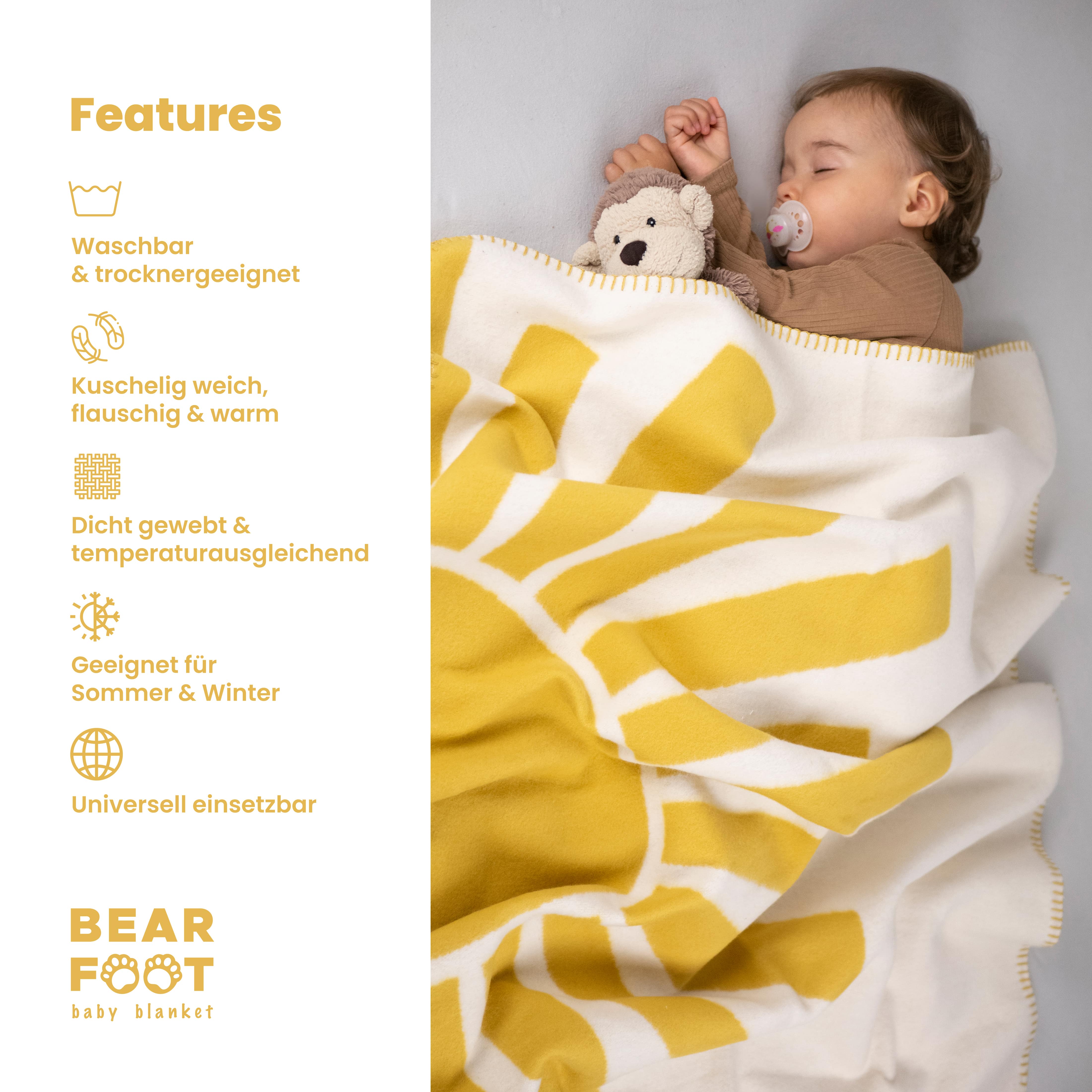 bearfoot-babydecken-sonne-bio-babydecke-100x75-gelb image 3