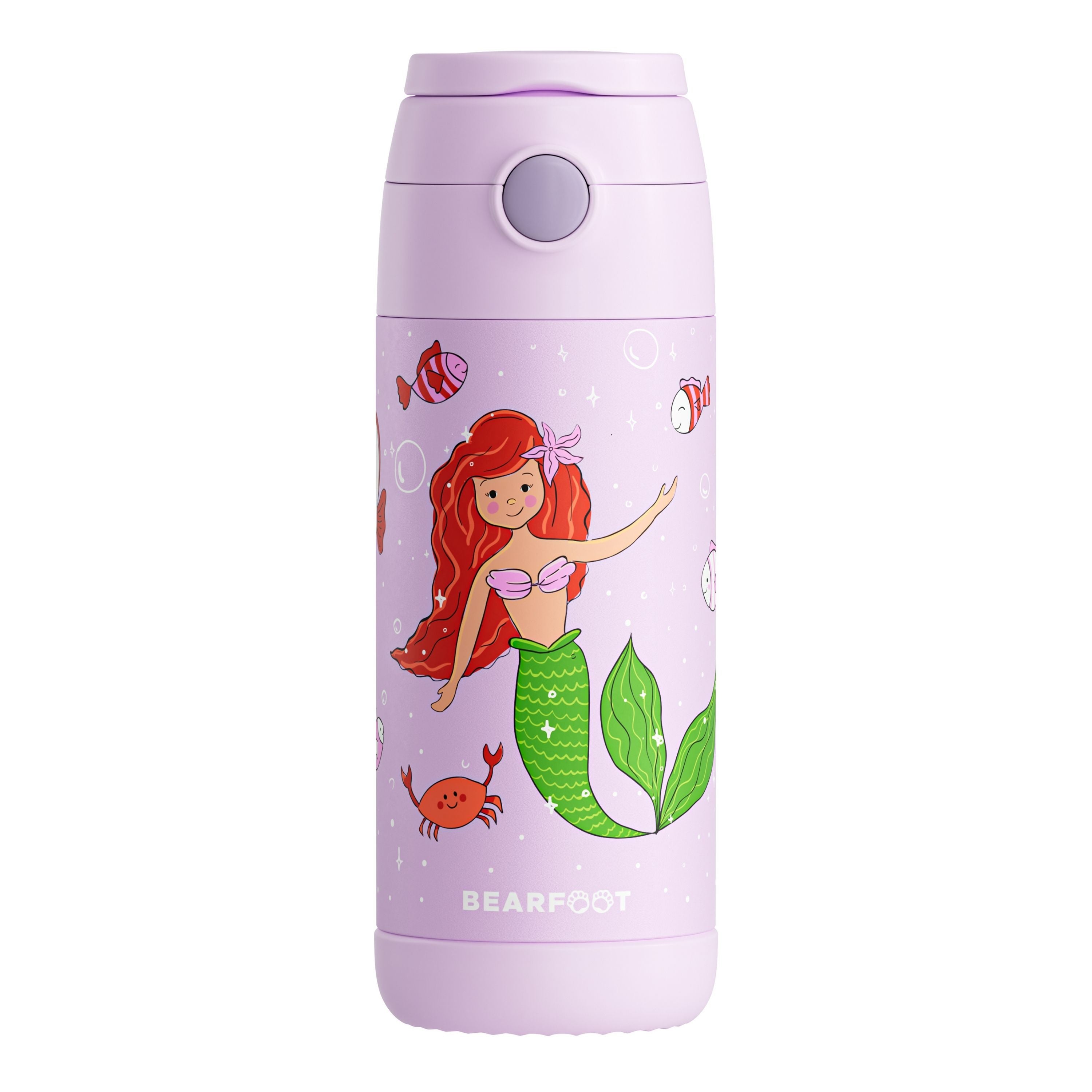 bearfoot-isolierflaschen-thermo-meerjungfrau-lila-350-ml-edelstahl image 3