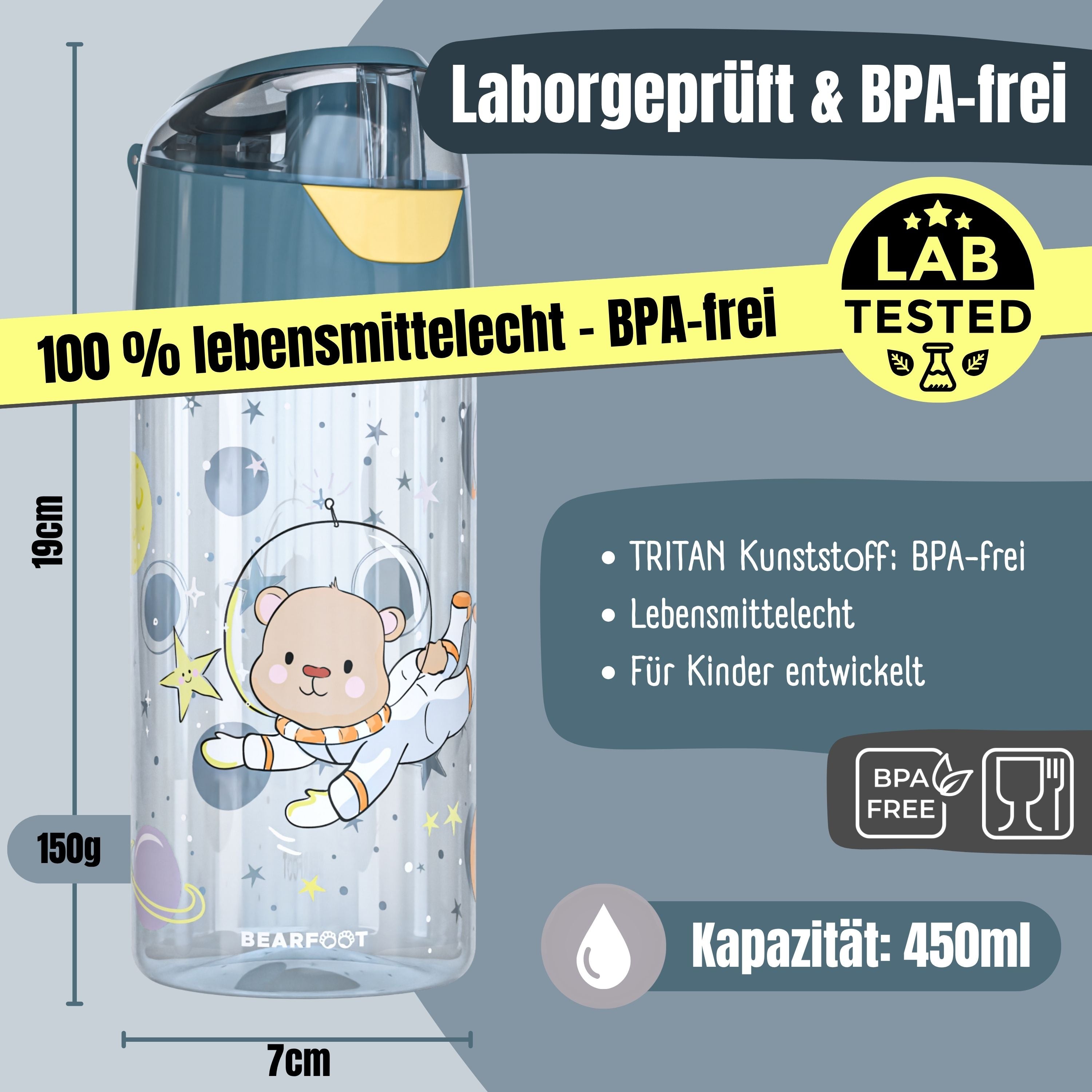 bearfoot-trinkflaschen-astronaut-b-r-trinkflasche-450ml-blau-bpa-frei image 3