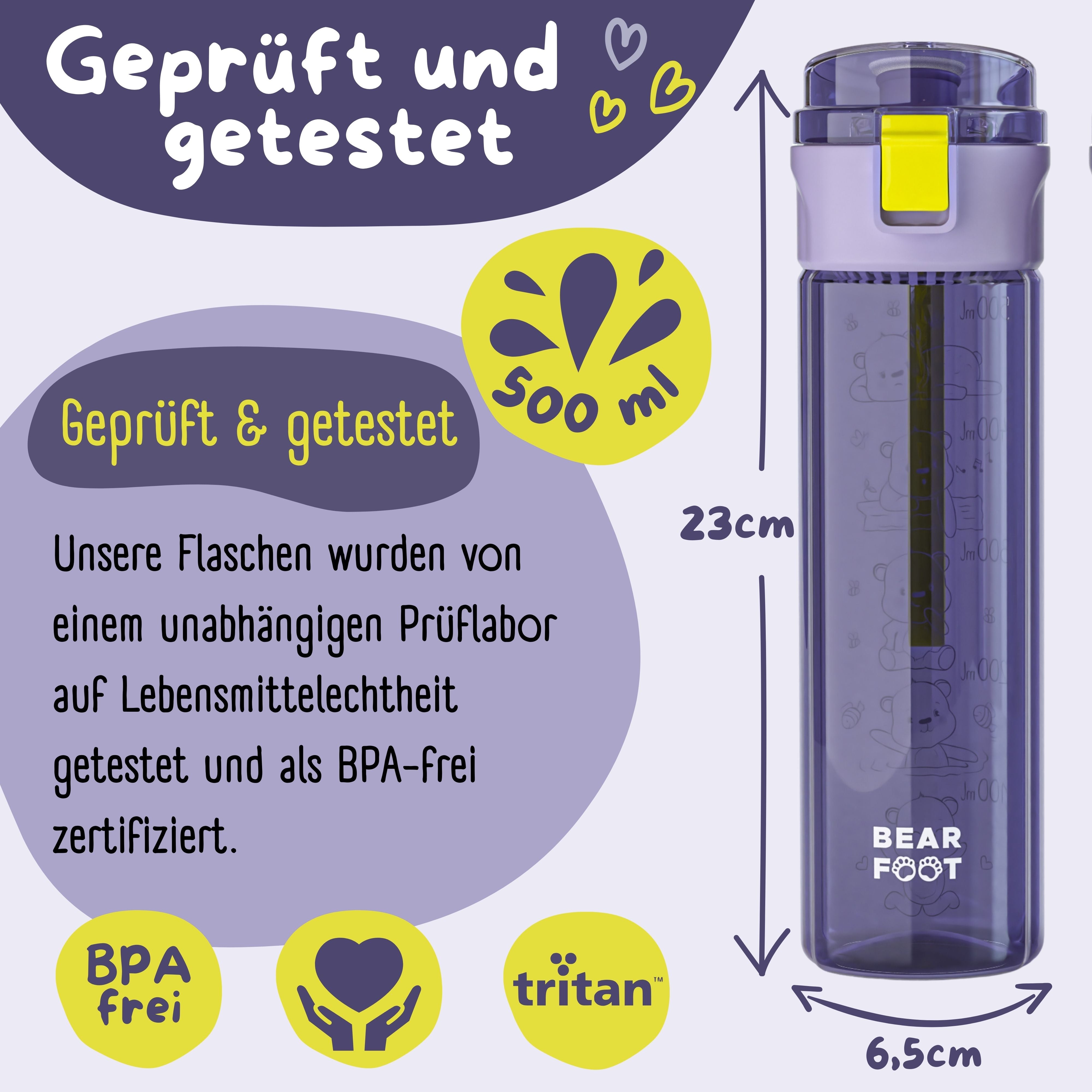 bearfoot-trinkflaschen-kinderflasche-logo-lila-500ml-bpa-frei image 4