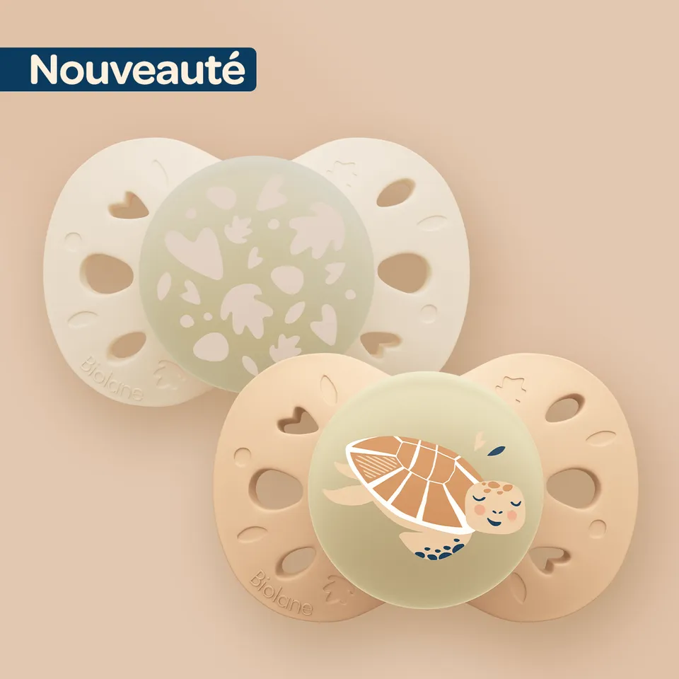biolane-sucettes-nachtschnuller-0-6m-2er-silikon-tiere image 1