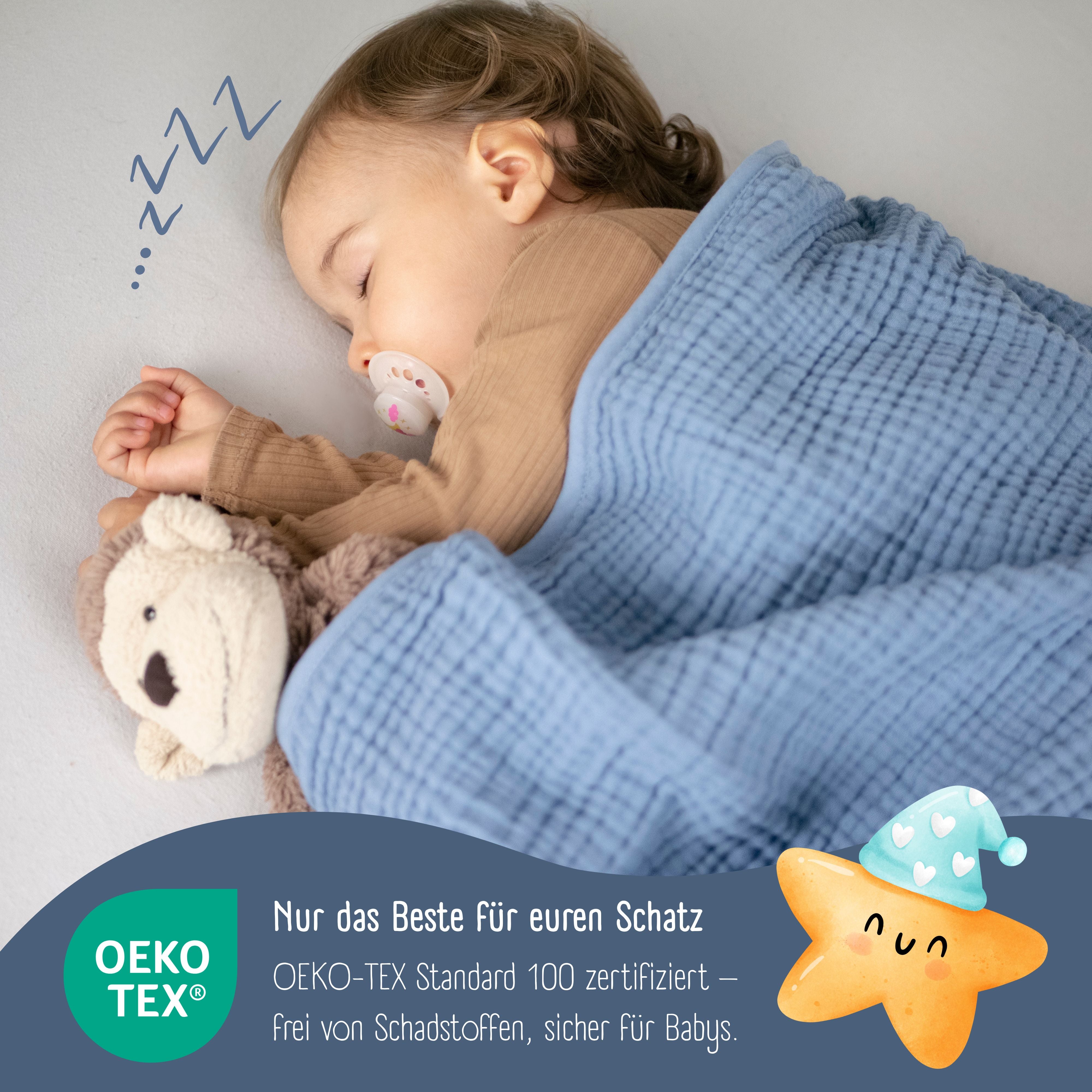 bearfoot-babydecke-musselin-fleece-blau-kuscheldecke image 4