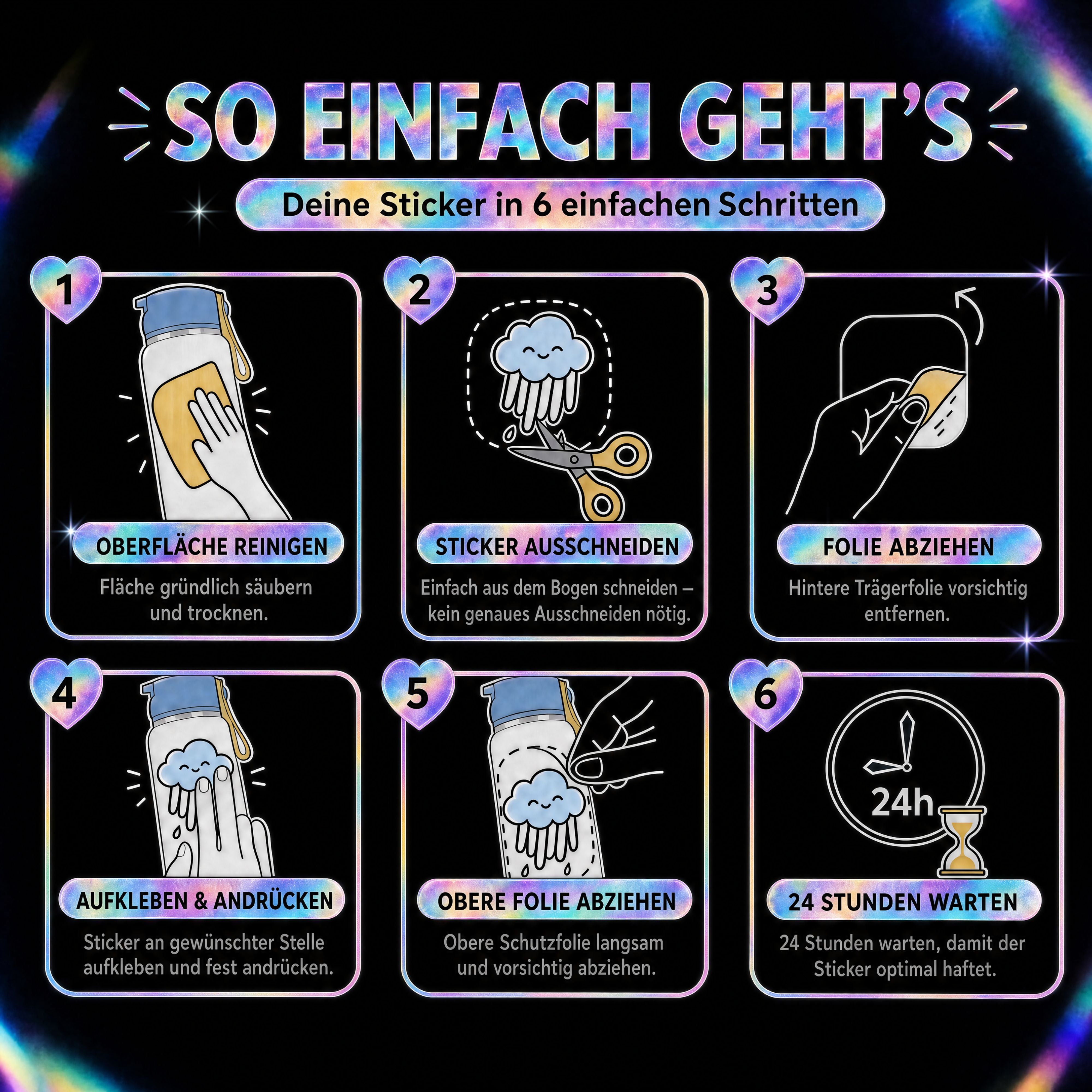 bearfoot-accessoires-premium-sticker-din-a5-holografisch-buchstaben image 4