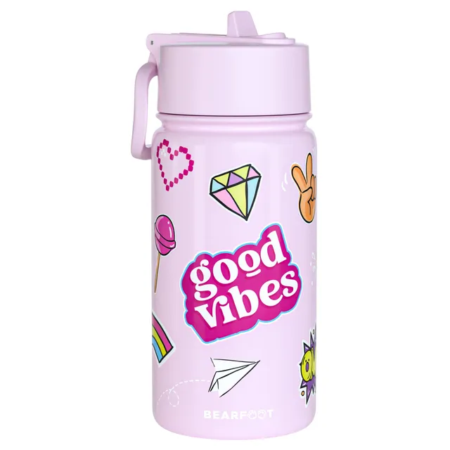 bearfoot-isolierflaschen-sticker-trinkflasche-400ml-lila-strohhalm image 1