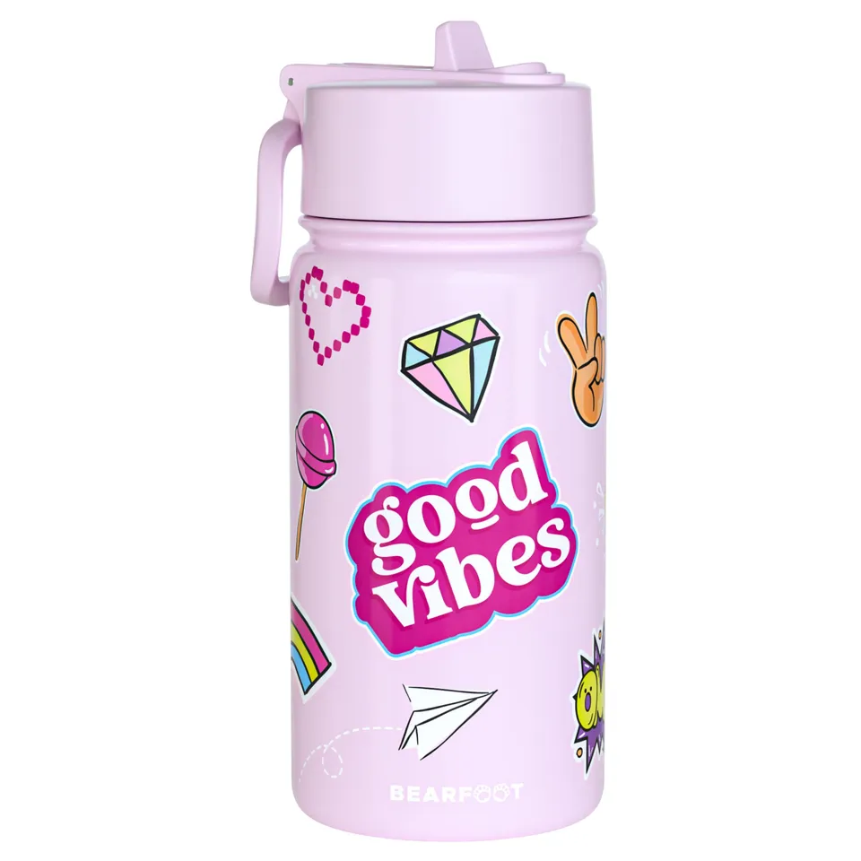 bearfoot-isolierflaschen-sticker-trinkflasche-400ml-lila-strohhalm image 1