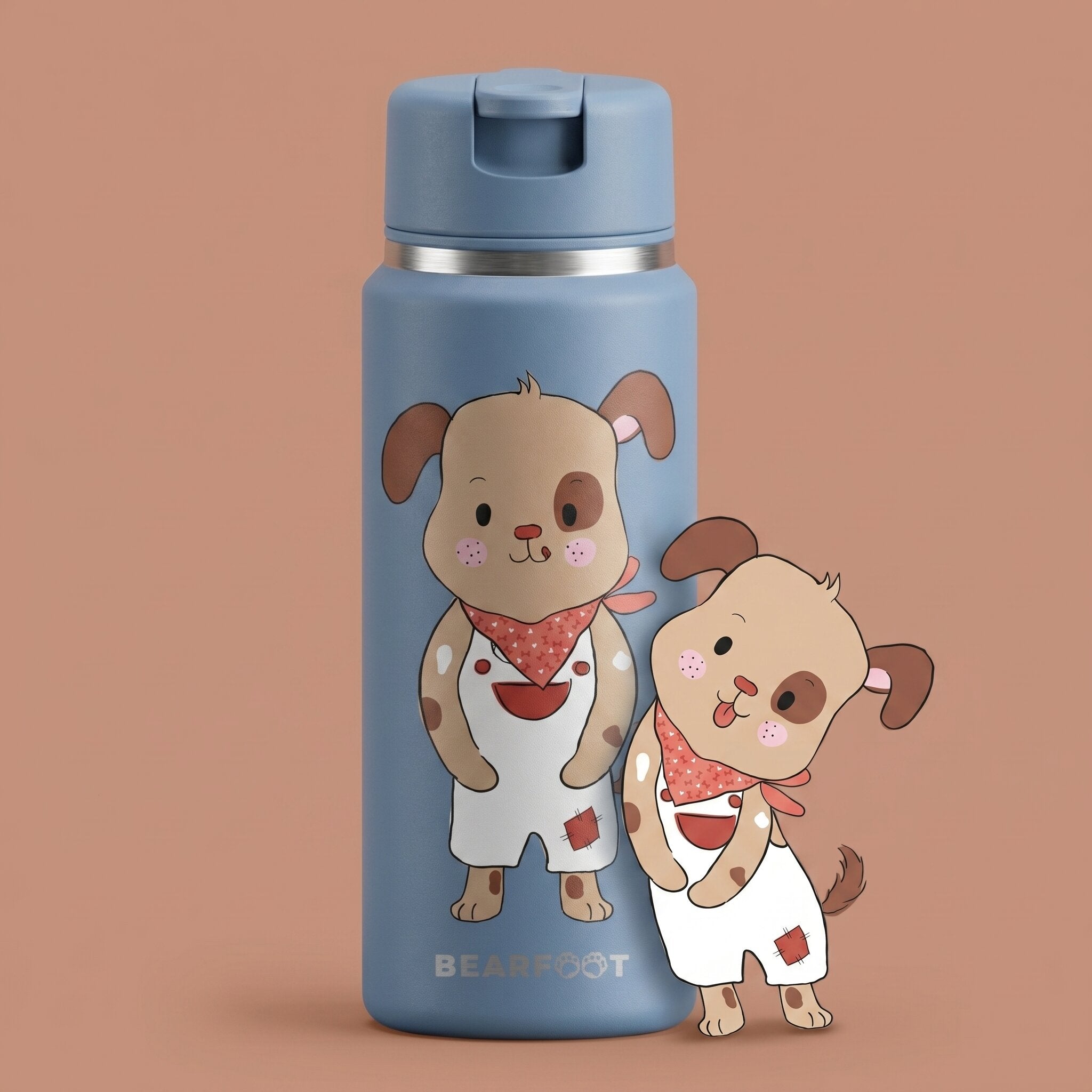 bearfoot-tiny-thermo-trinkflasche-edelstahl-hund-blau-200ml image 1