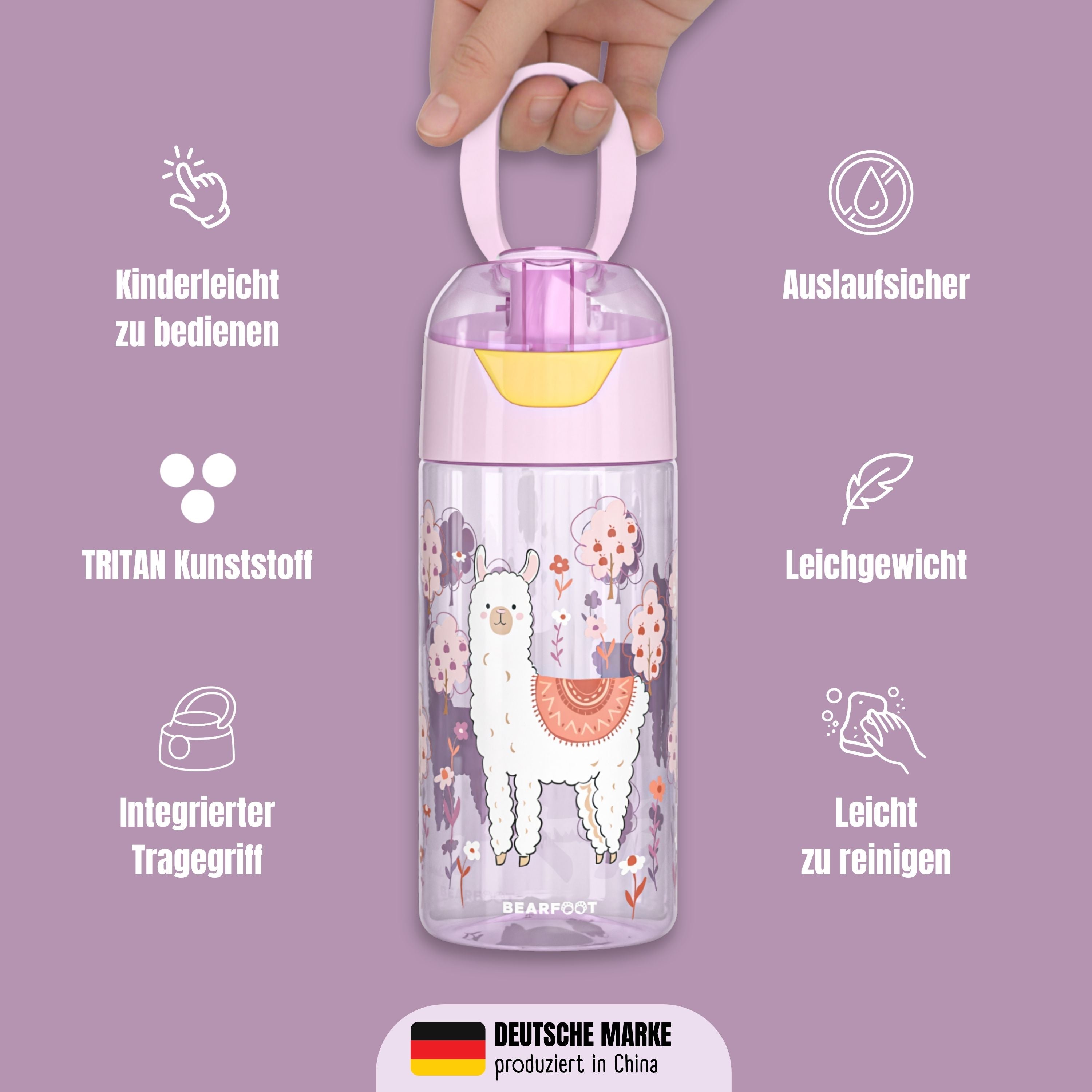 bearfoot-trinkflaschen-kindertrinkflasche-lama-450-ml-bpa-frei image 7