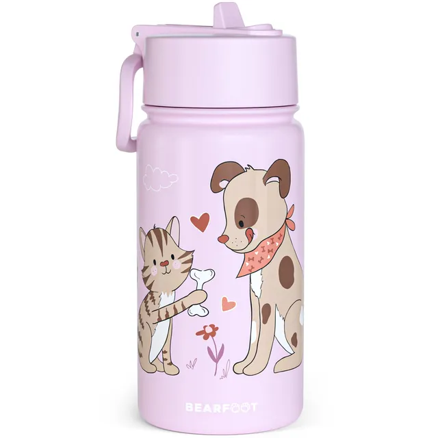 bearfoot-thermo-trinkflasche-edelstahl-hund-katze-lila-400ml image 1
