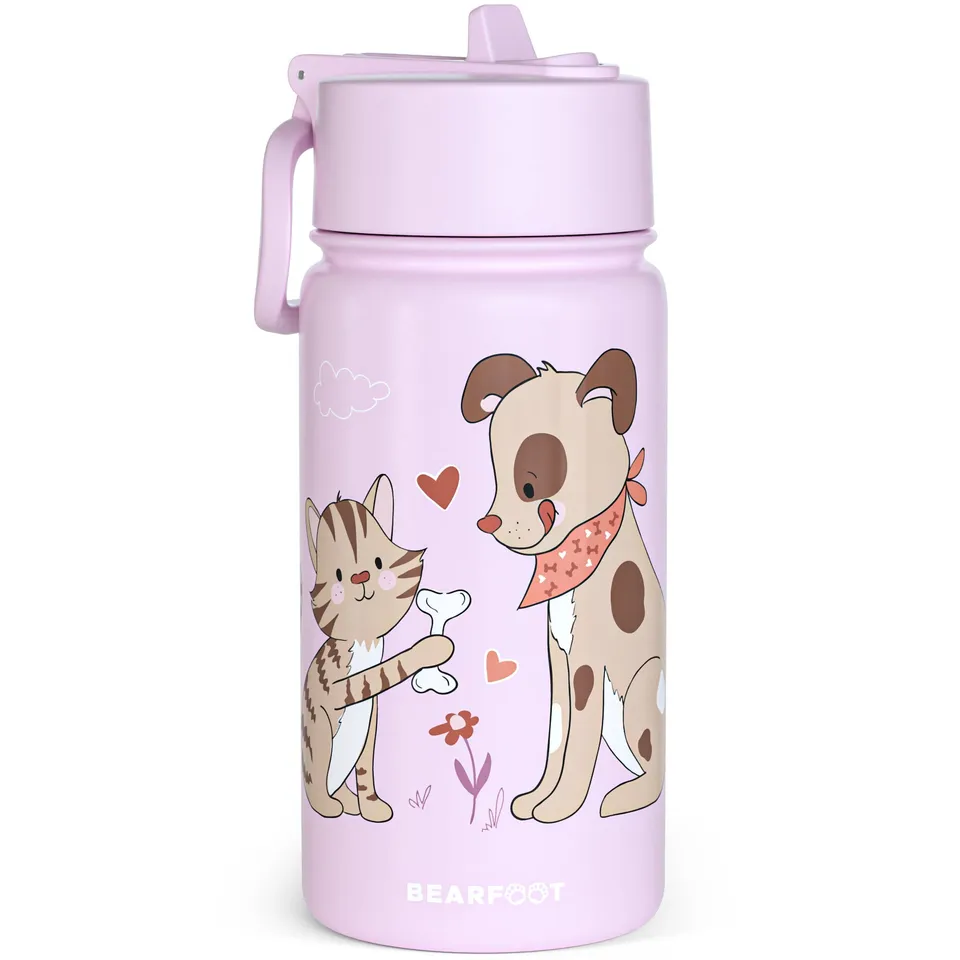 bearfoot-thermo-trinkflasche-edelstahl-hund-katze-lila-400ml image 1