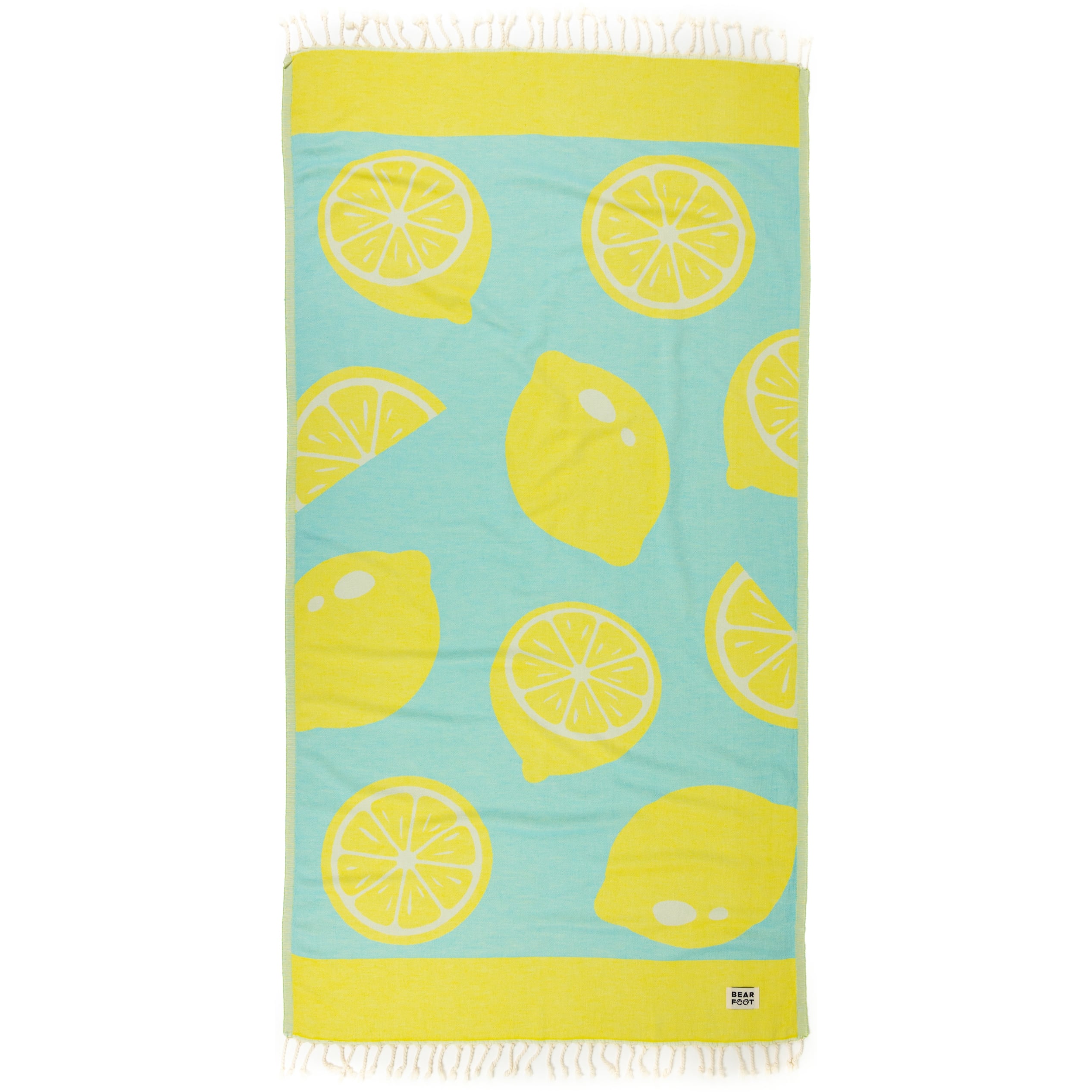 bearfoot-strandt-cher-lemon-blue-strandtuch-100-baumwolle image 1