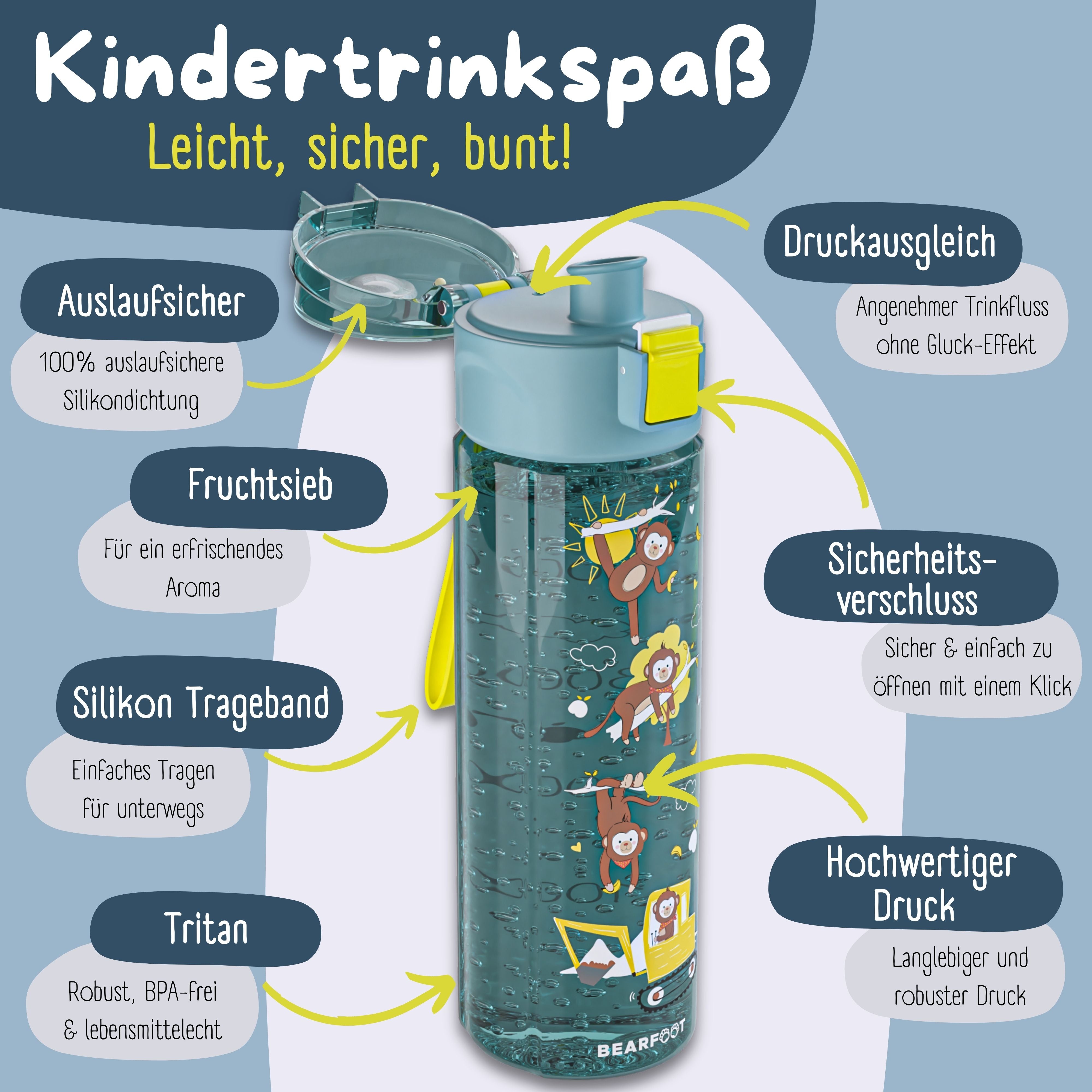 bearfoot-trinkflasche-kinder-500ml-bagger-blau-tritan-auslaufsicher image 6