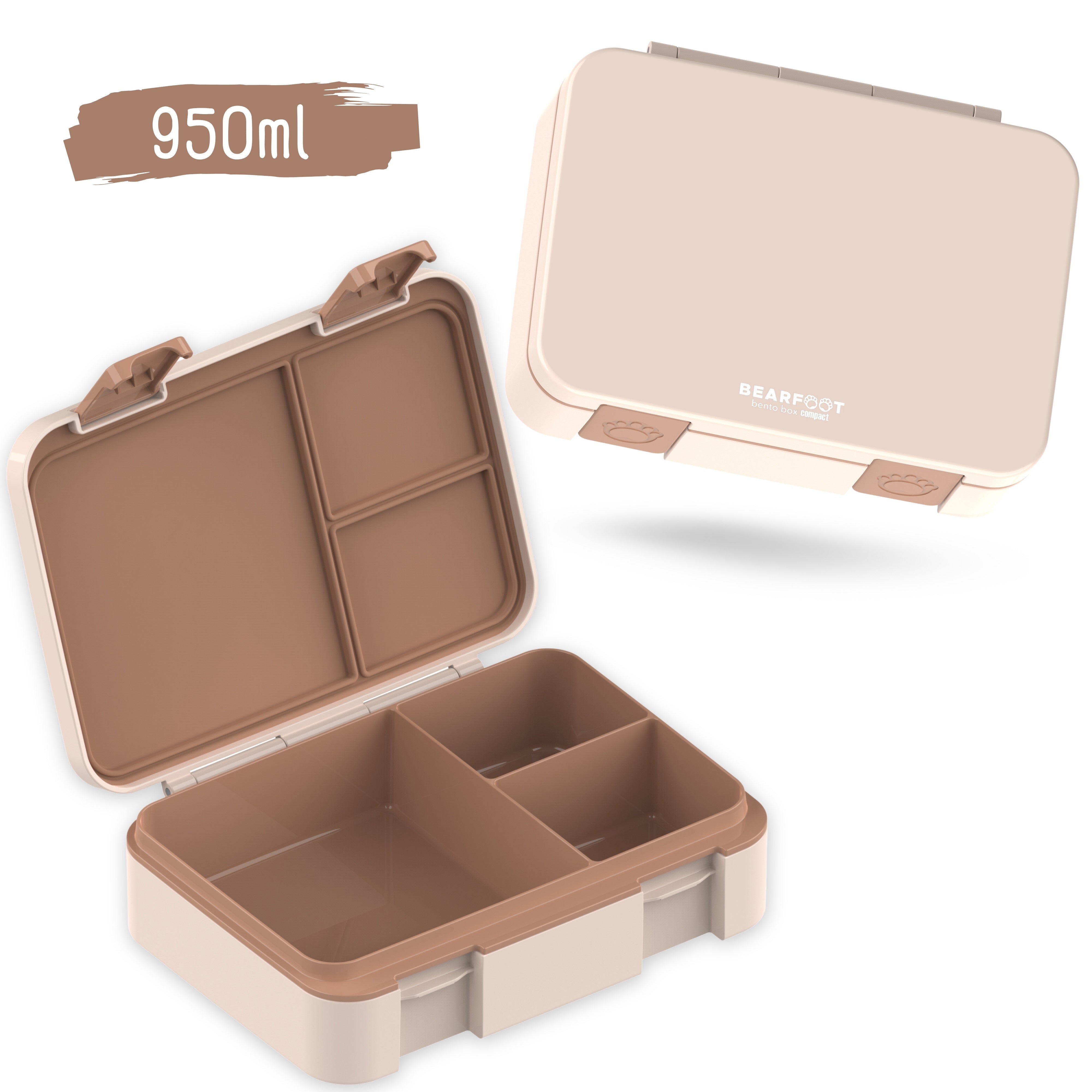 bearfoot-brotdosen-bento-box-compact-braun-950-ml-auslaufsicher image 2