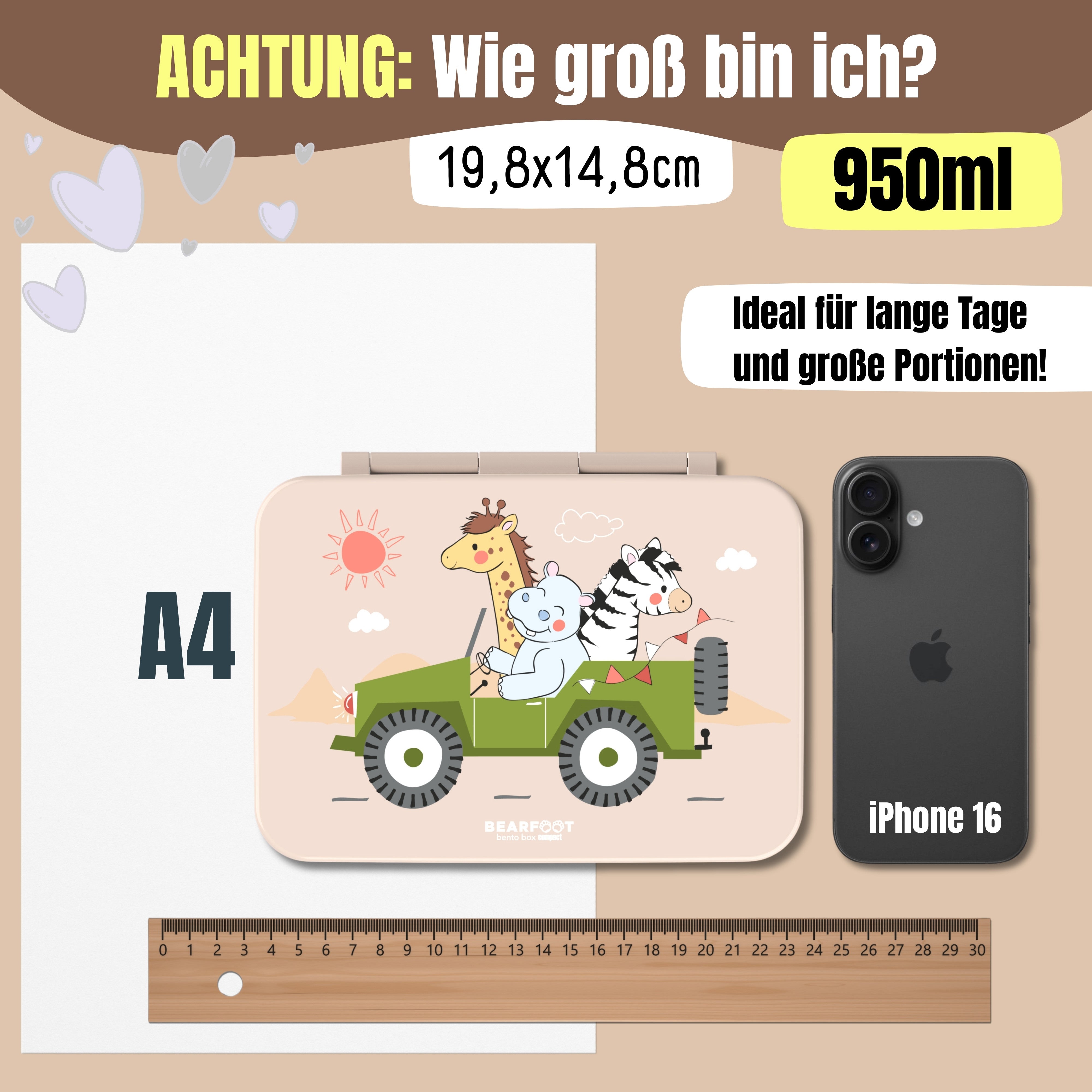 bearfoot-bento-box-compact-brotdose-safari-braun-950-ml-mit-f-chern image 8