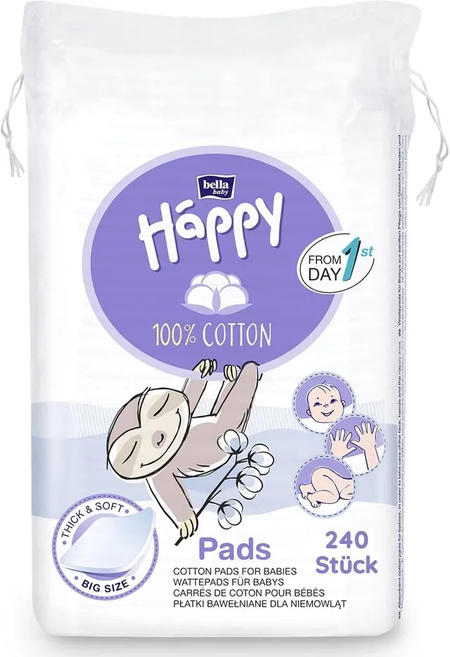 bella-baby-happy-pflegeprodukte-wattepads-4x60-baumwolle-parf-mfrei image 1