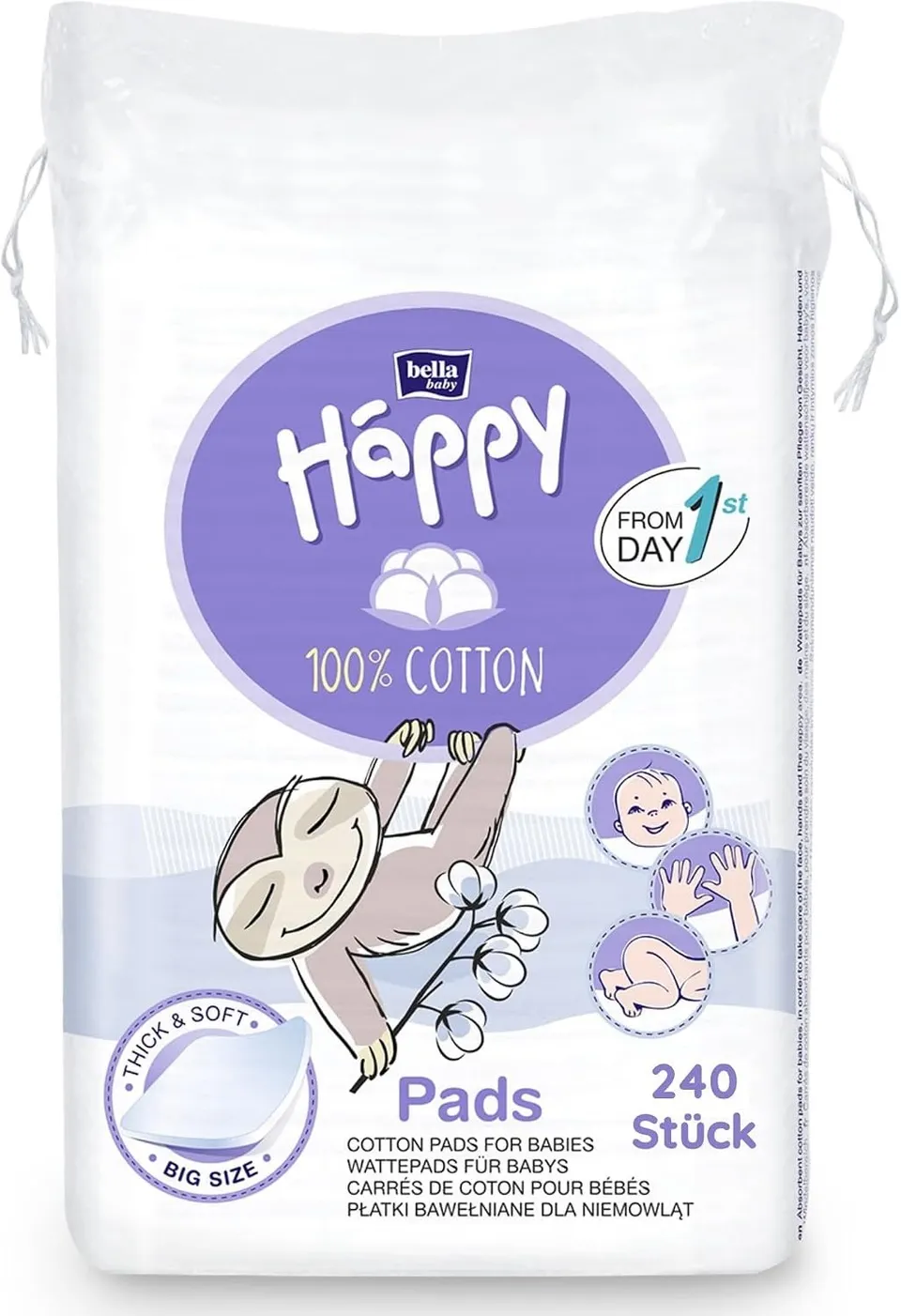 bella-baby-happy-pflegeprodukte-wattepads-4x60-baumwolle-parf-mfrei image 1