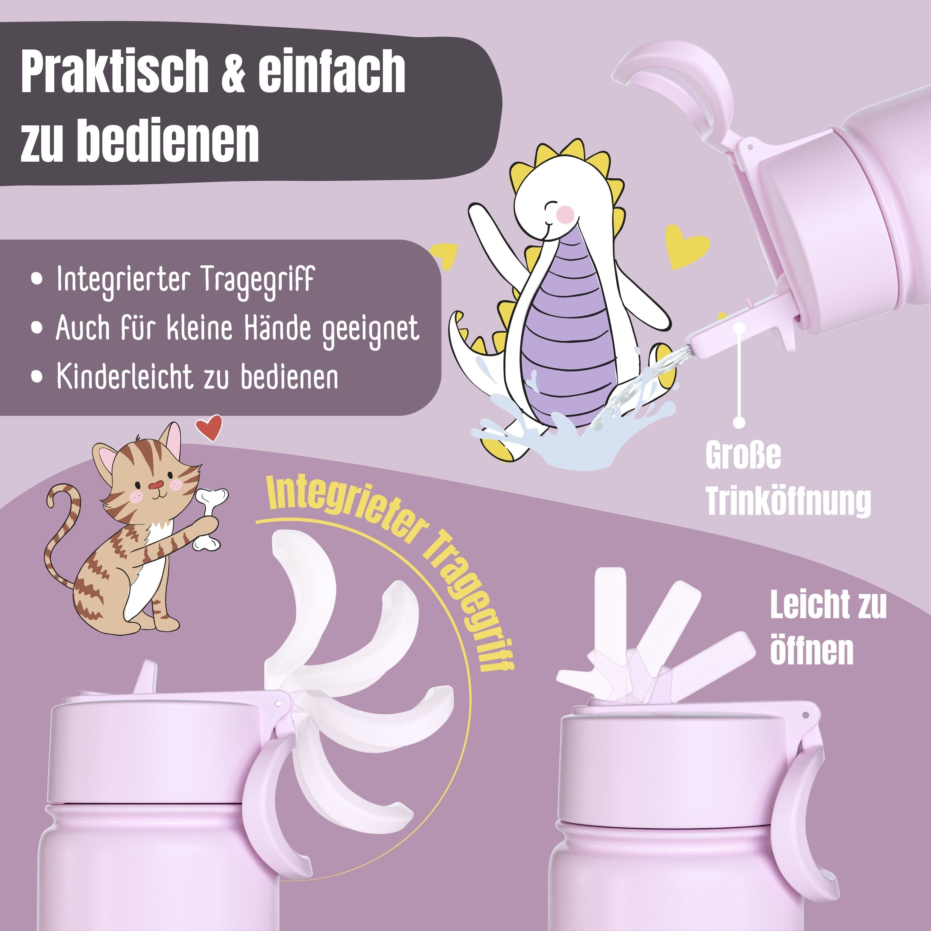 bearfoot-thermo-trinkflasche-edelstahl-hund-katze-lila-400ml image 5