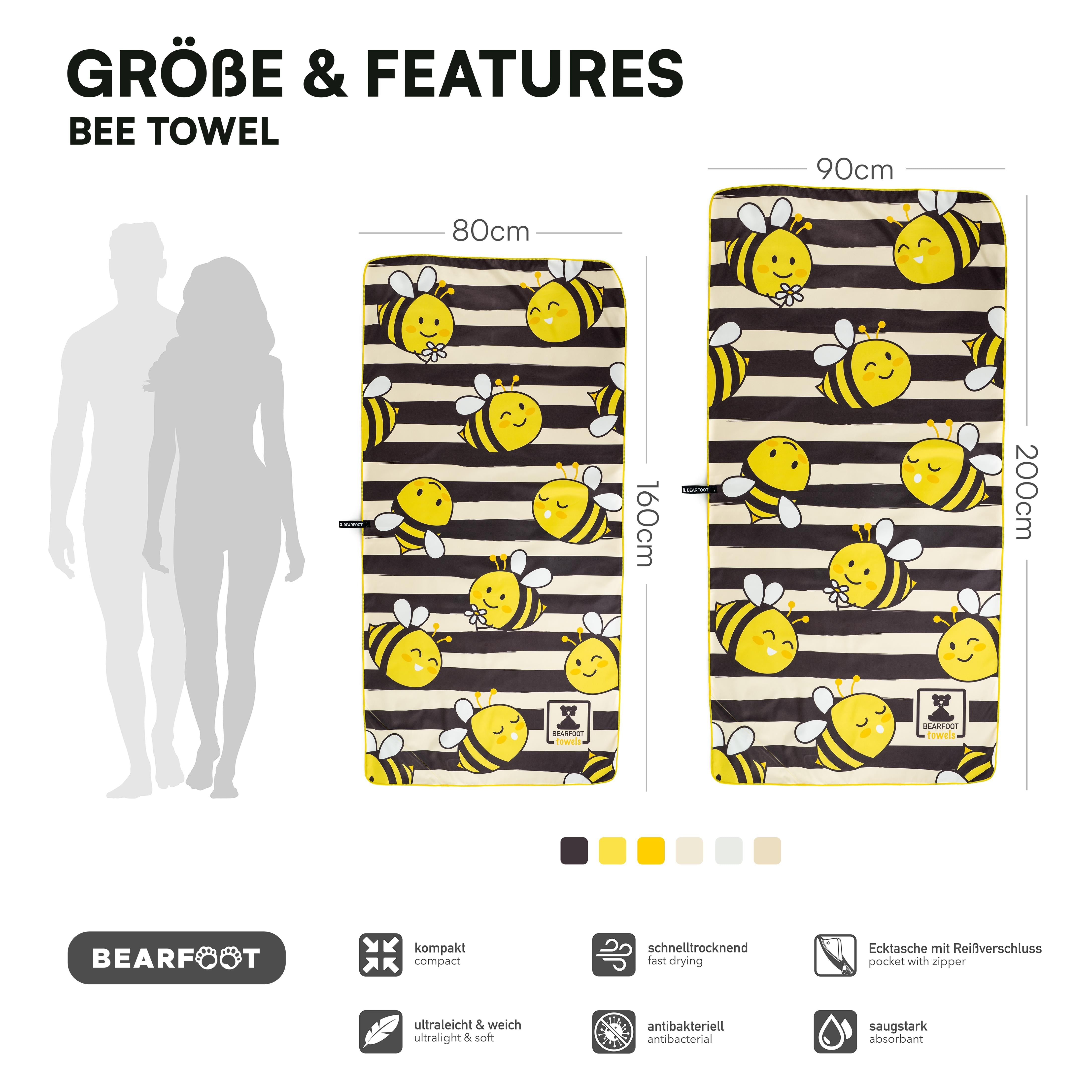 bearfoot-bienen-strandtuch-mikrofaser-160x80-cm-schnelltrocknend image 5