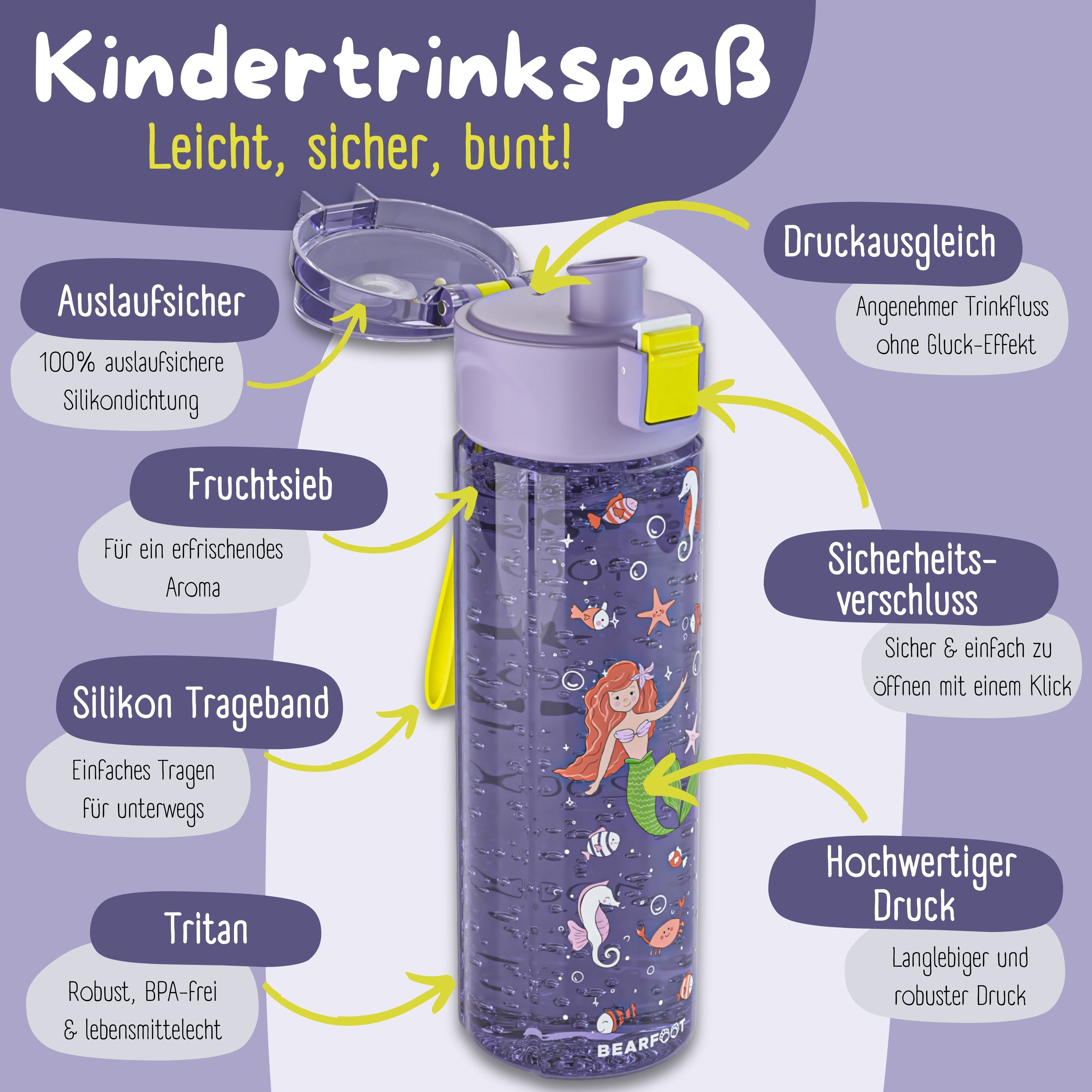 bearfoot-trinkflaschen-kindertrinkflasche-meerjungfrau-500-ml image 6