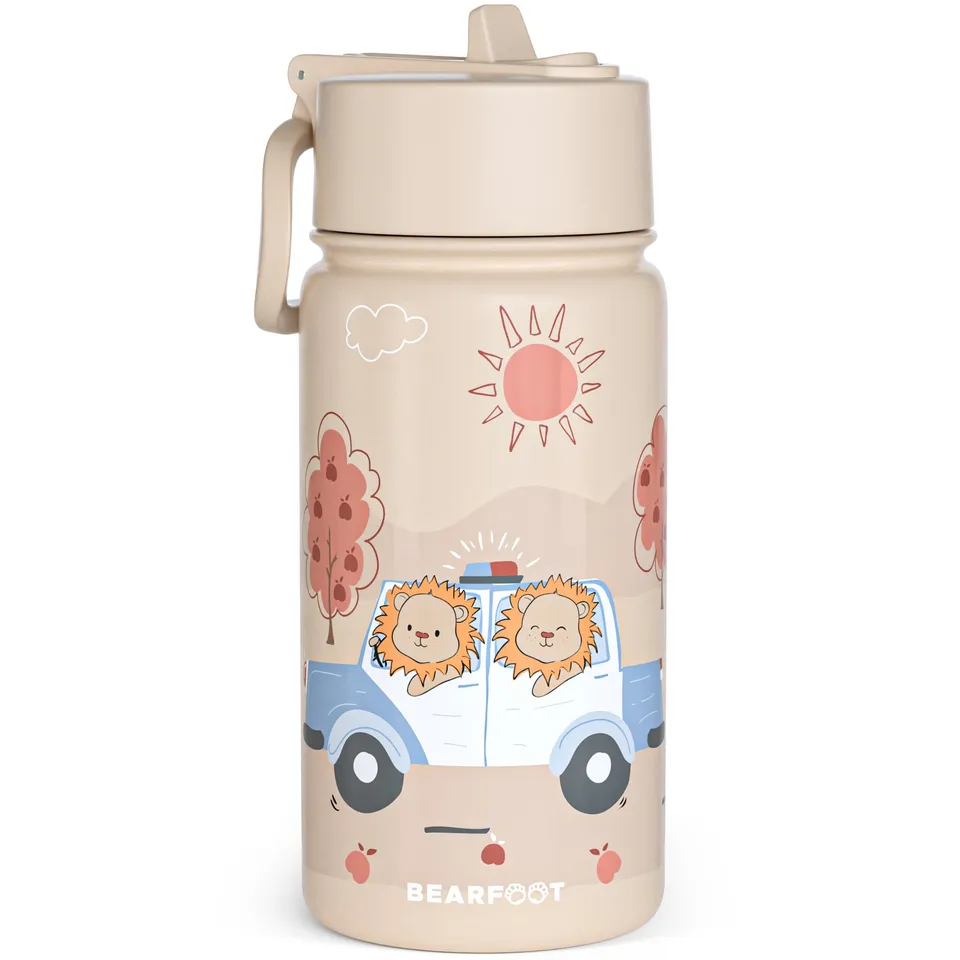 bearfoot-isolierflaschen-polizei-thermo-trinkflasche-400-ml-braun image 1