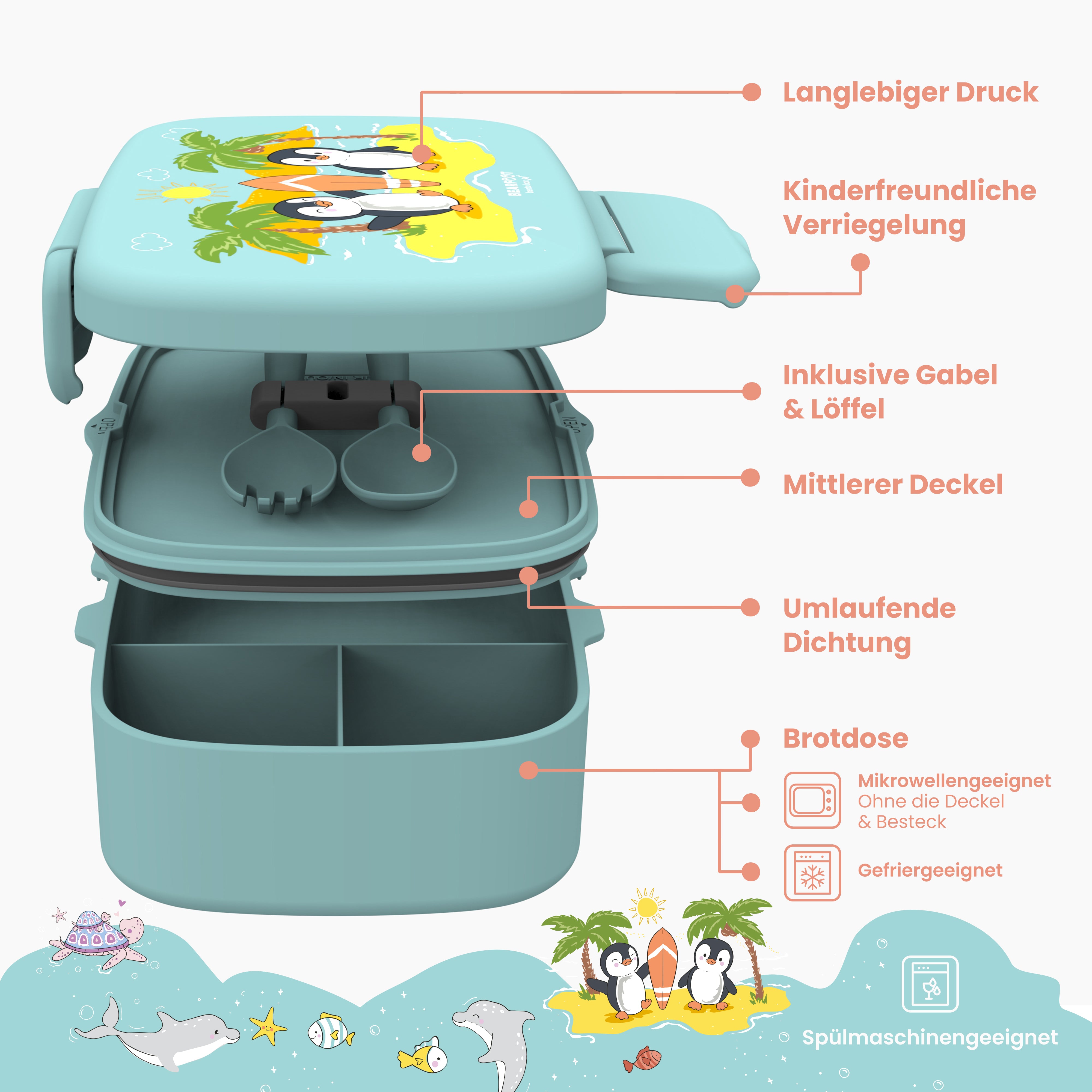 bearfoot-brotdosen-pinguin-bento-box-t-rkis-auslaufsicher-f-cher image 7