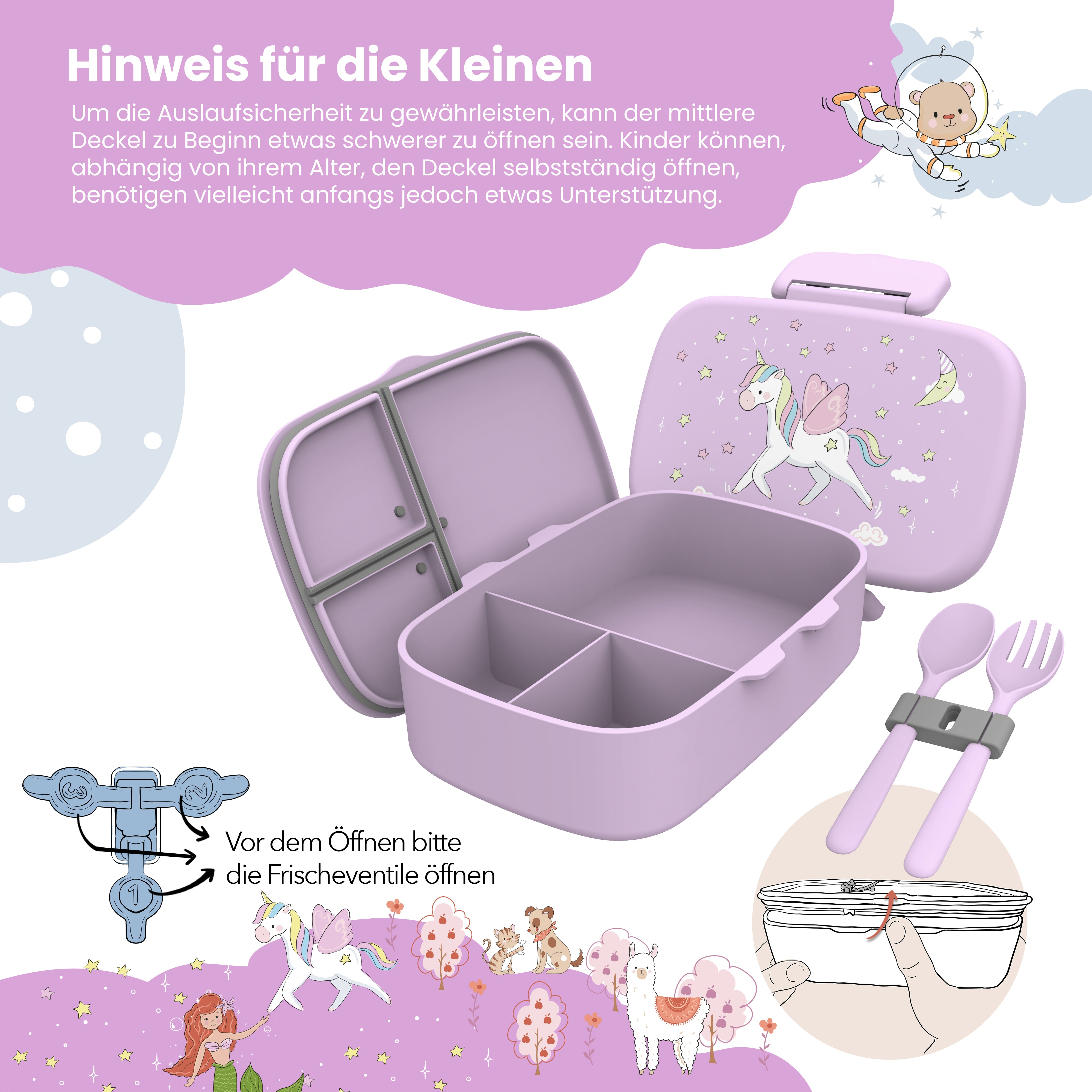 bearfoot-bundle-einhorn-bento-box-set-trinkflasche-450-ml image 5