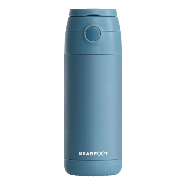 bearfoot-isolierflaschen-thermo-trinkflasche-blau-350ml-strohhalm image 1