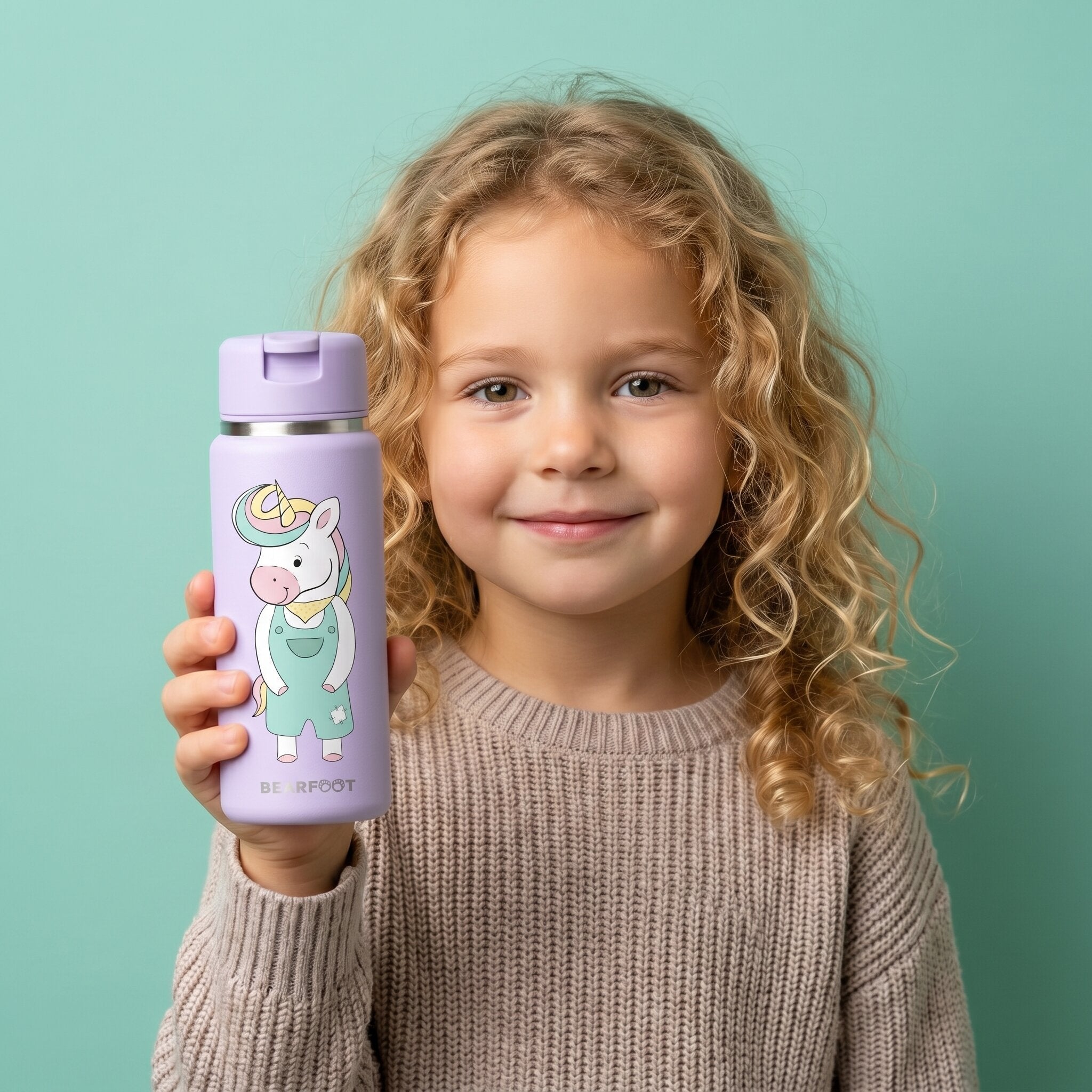 bearfoot-tiny-thermo-trinkflasche-edelstahl-einhorn-200ml-kinder image 2