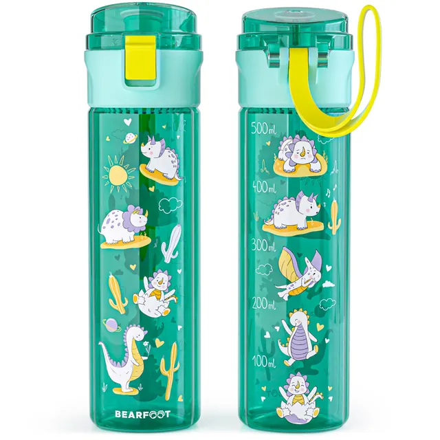 bearfoot-trinkflaschen-dinos-mint-trinkflasche-500-ml-bpa-frei image 1