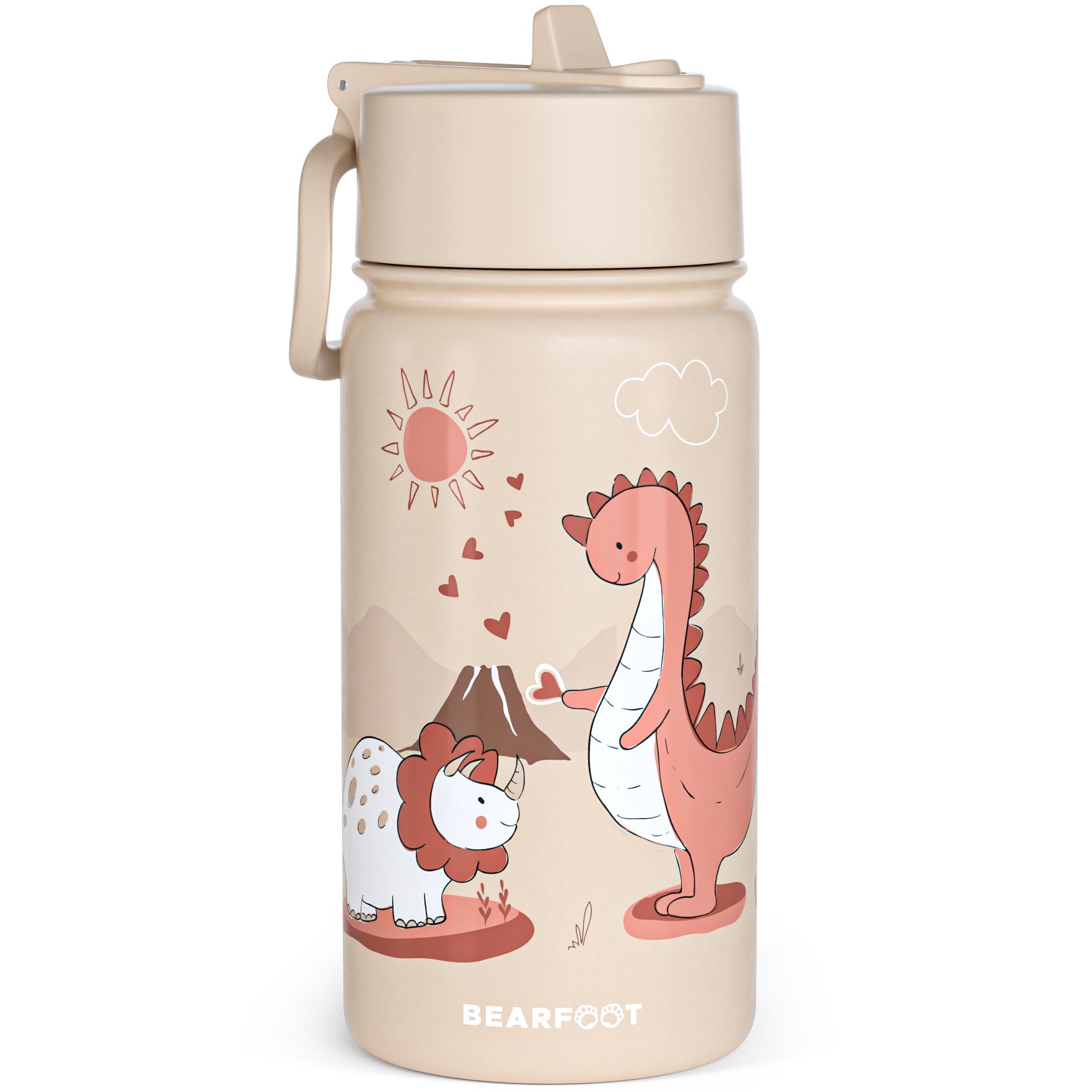 bearfoot-isolierflaschen-thermoflasche-dinos-braun-400-ml image 1