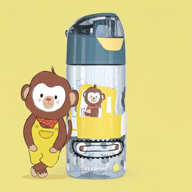 bearfoot-trinkflasche-kinder-bagger-affe-450-ml-bpa-frei-tritan image 1