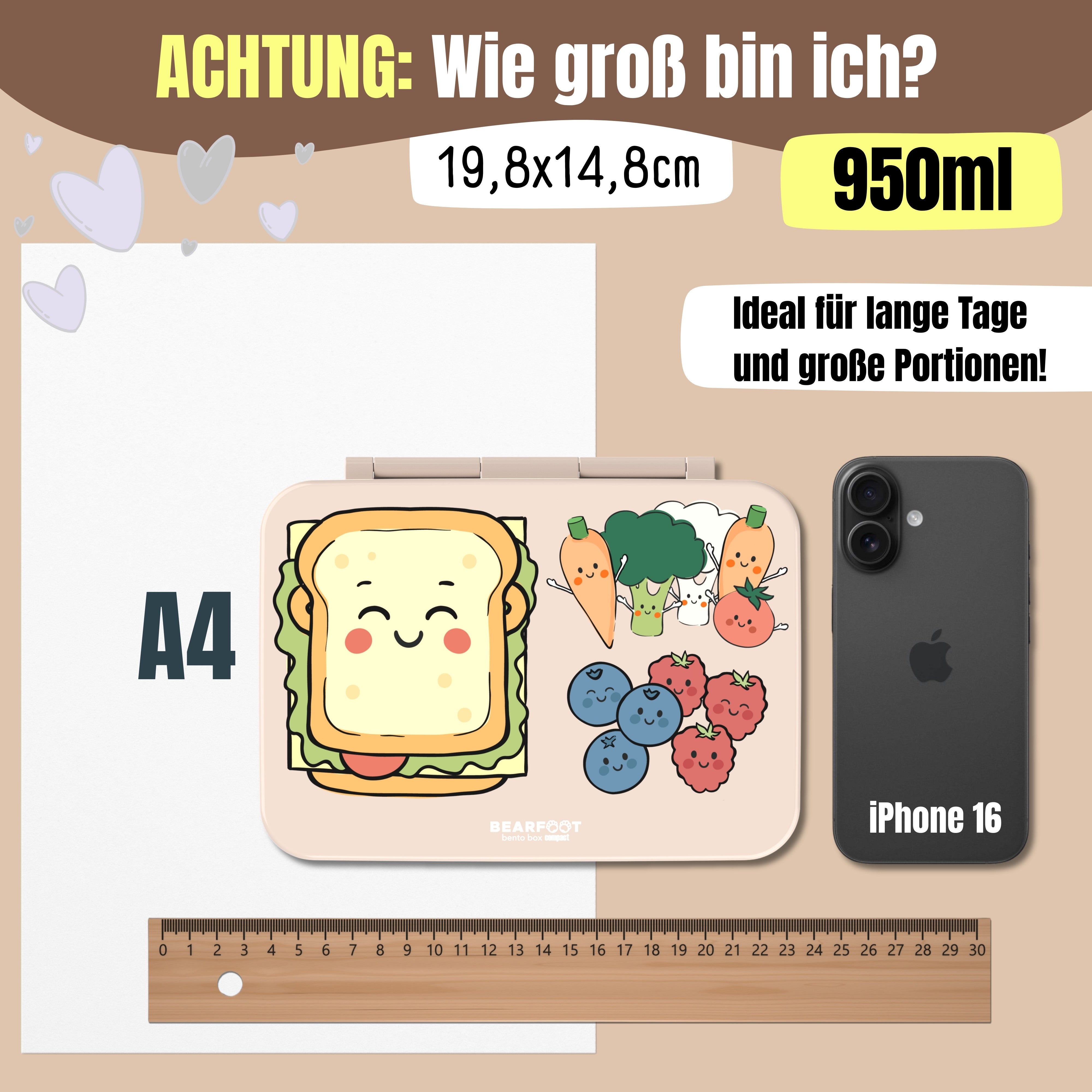 bearfoot-bento-brotdose-mit-f-chern-sandwich-braun-950ml image 7