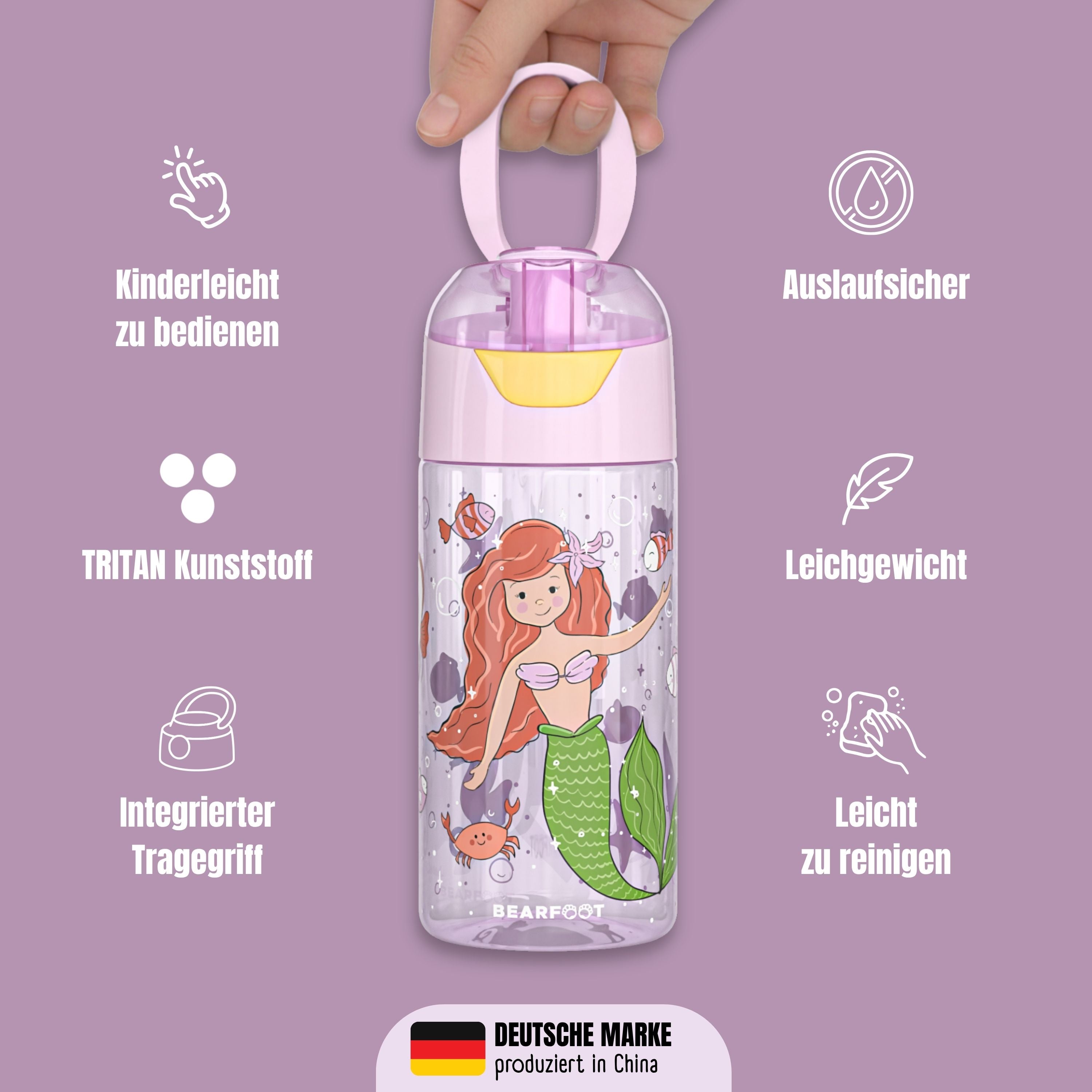 bearfoot-trinkflaschen-trinkflasche-kinder-meerjungfrau-450-ml image 7