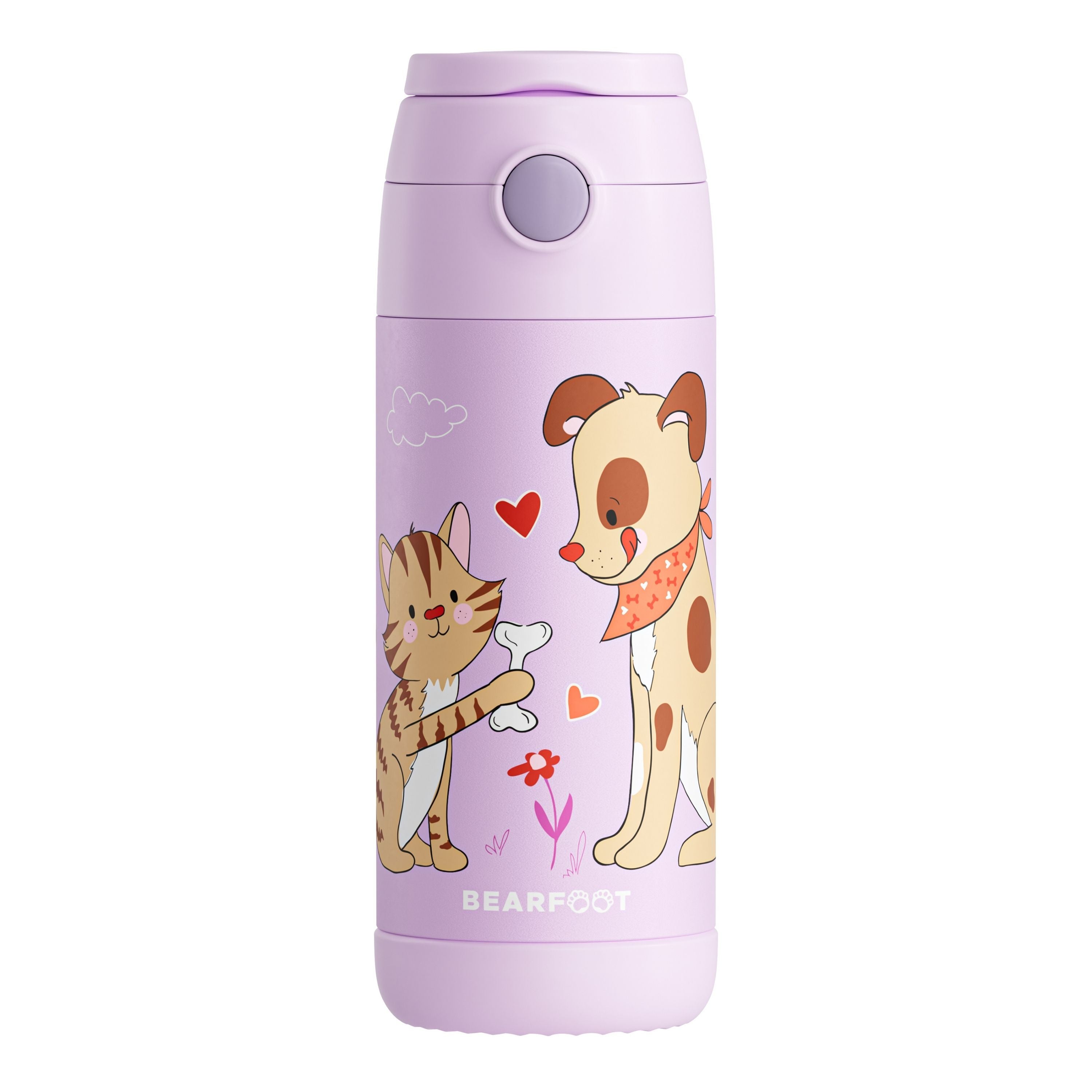 bearfoot-trinkflasche-hund-katze-lila-edelstahl-350-ml image 3