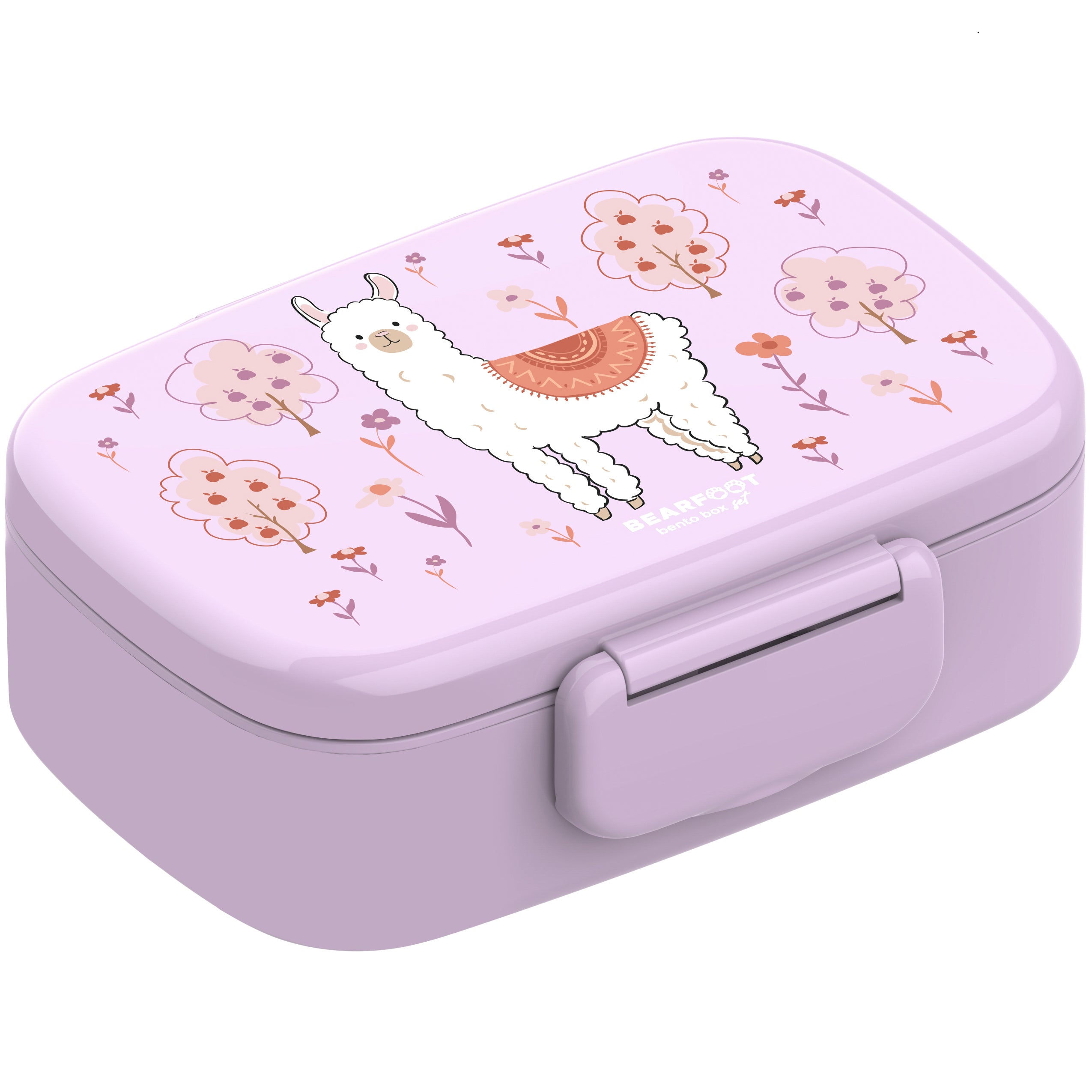 bearfoot-brotdose-kinder-mit-f-chern-bento-lama-lila-auslaufsicher image 1