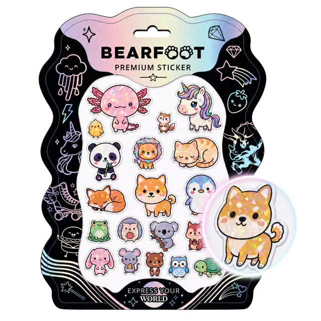 bearfoot-accessoires-premium-sticker-holografisch-din-a5-kawaii image 1